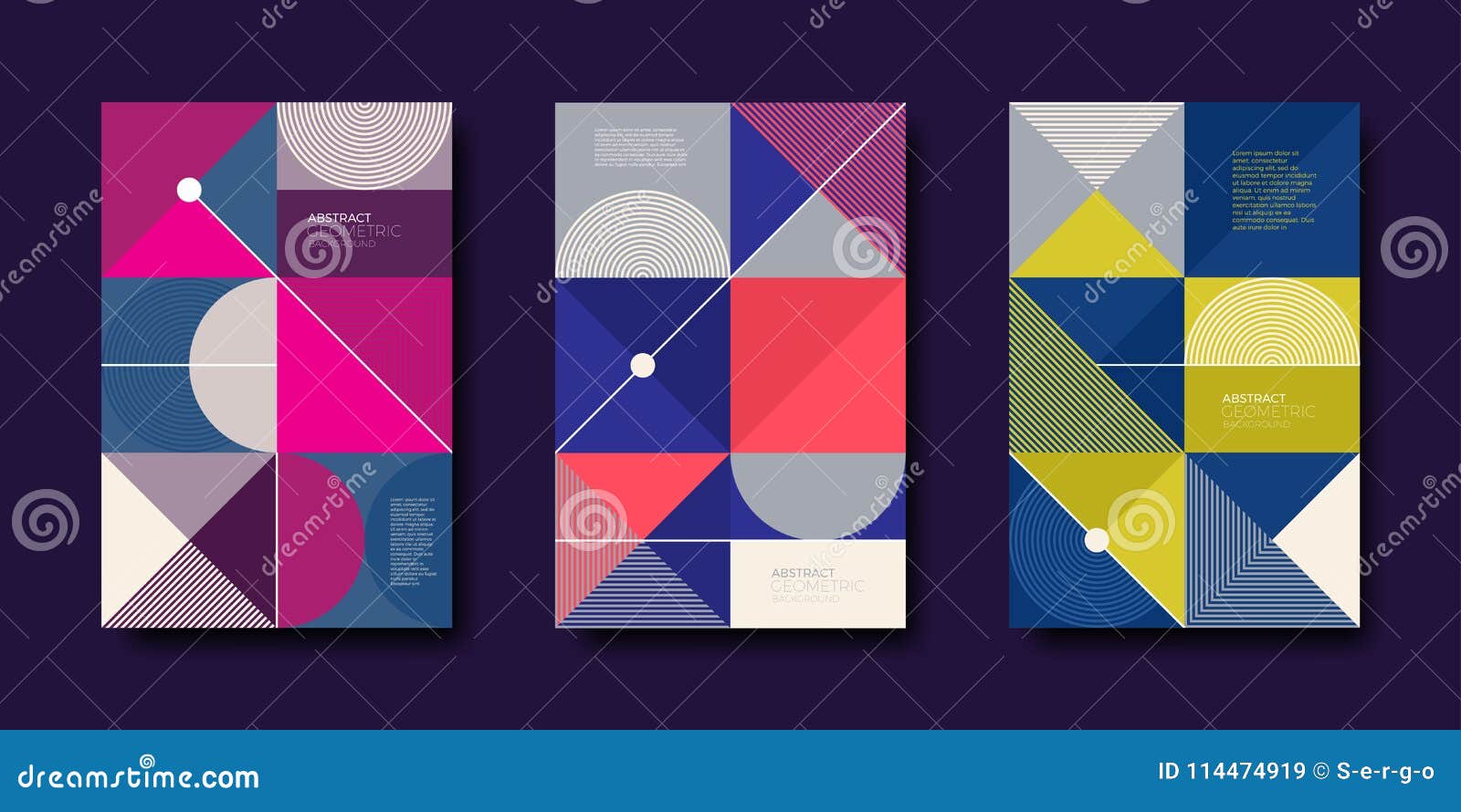 set of cover  with simple abstract geometric s.   template.