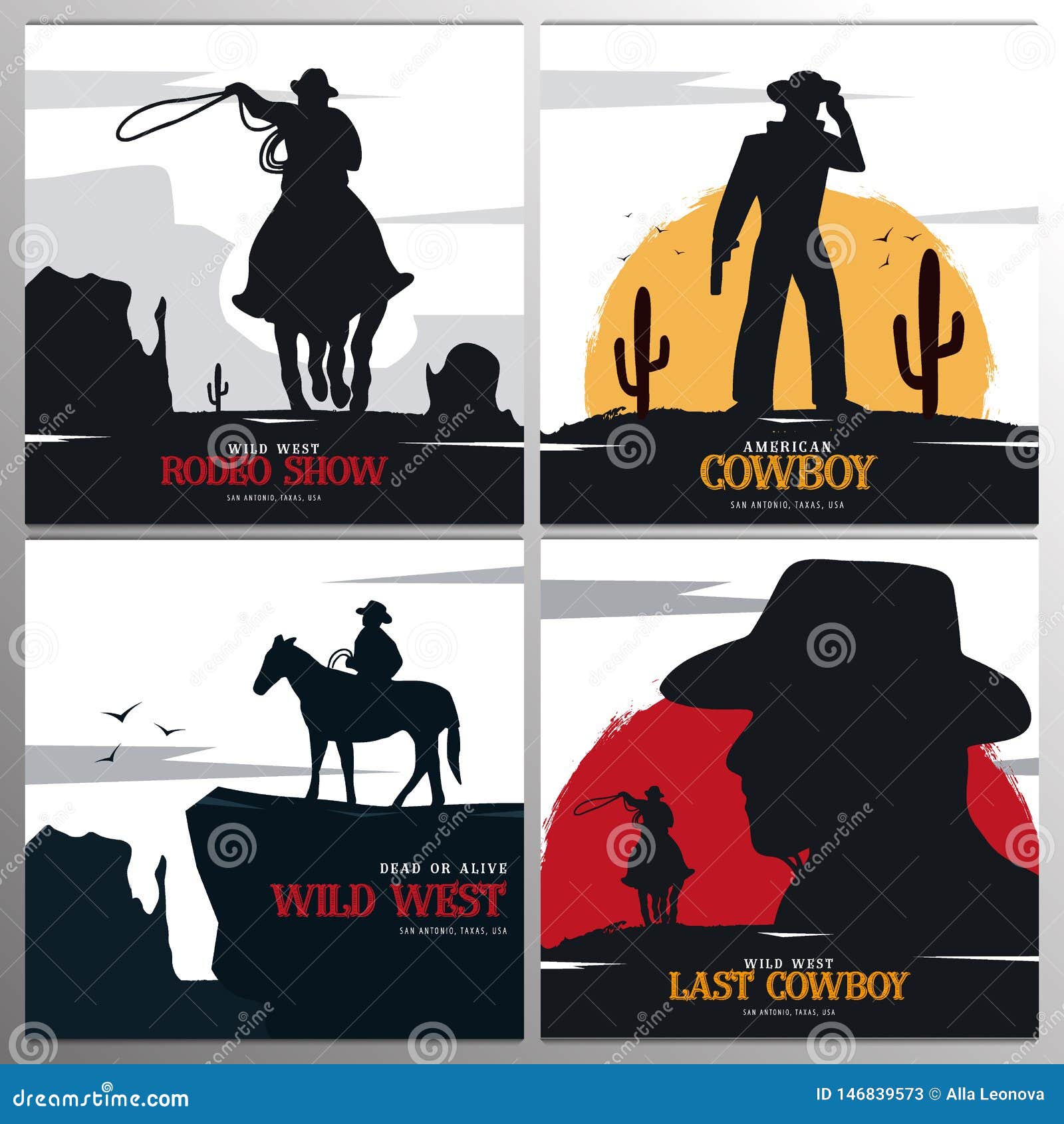 Set of Cowboy Banners. Rodeo. Wild West Banner. Texas. Vector ...