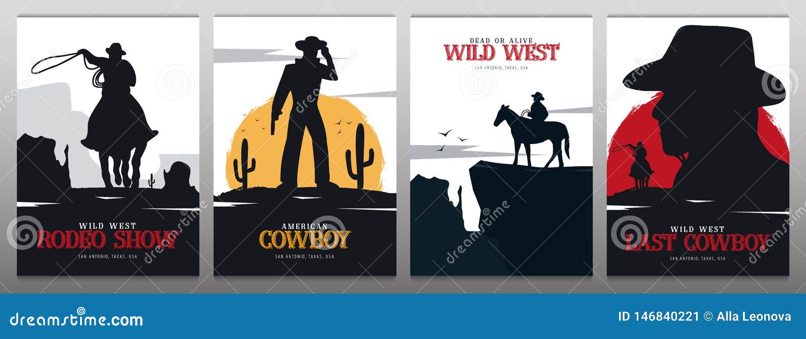 Set of Cowboy Banners. Rodeo. Wild West Banner. Texas. Vector ...