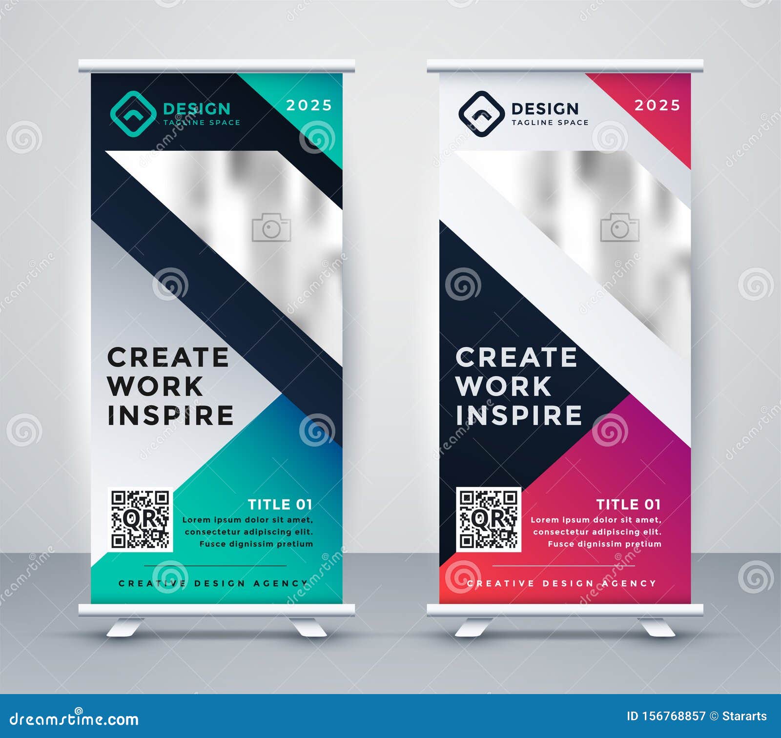 Set of Creative Display Rollup Standee Banner Design Stock Vector -  Illustration of cover, template: 156768857