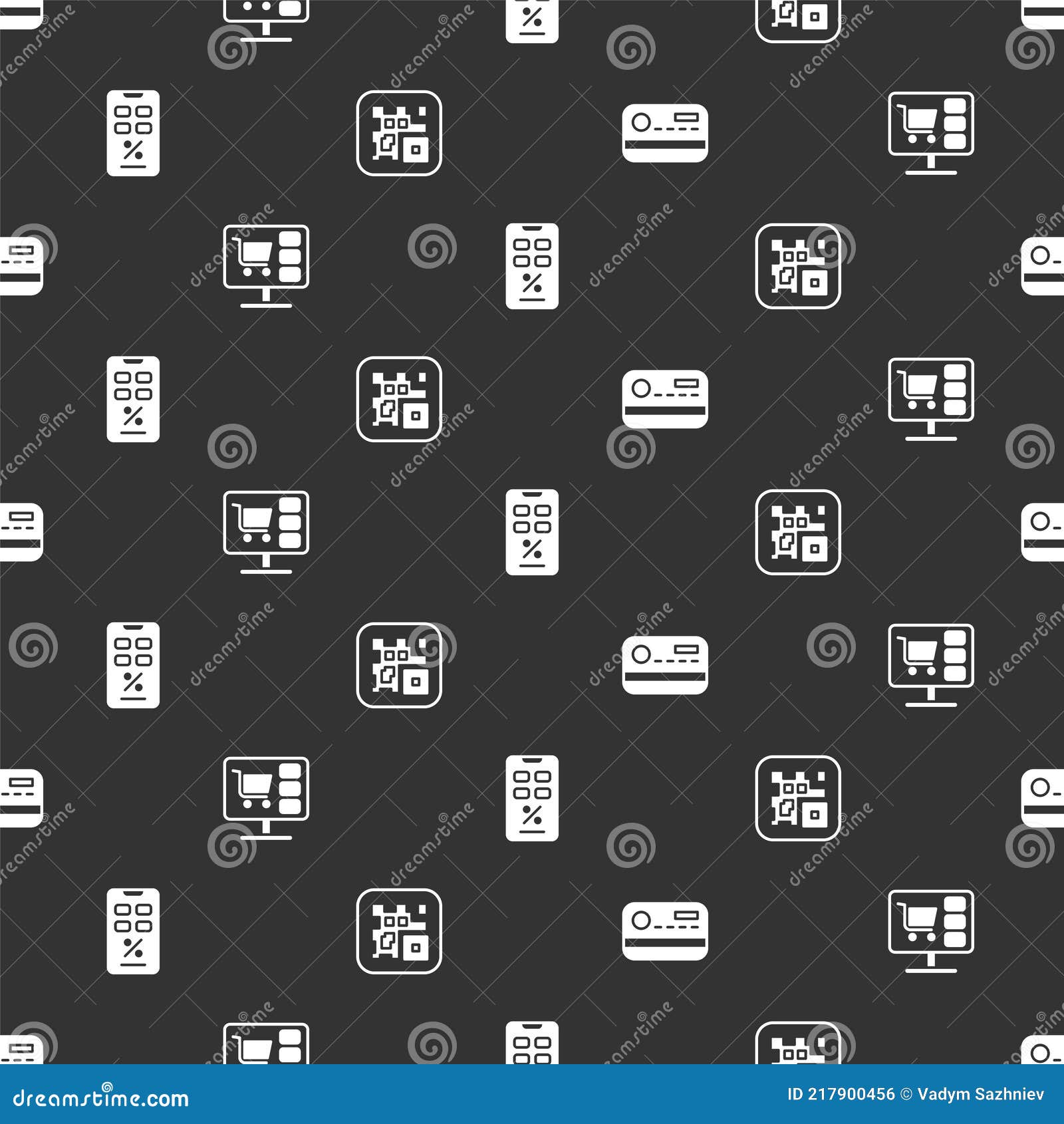 Set Credit Card, Shopping Cart on Computer, Percent Discount and Mobile