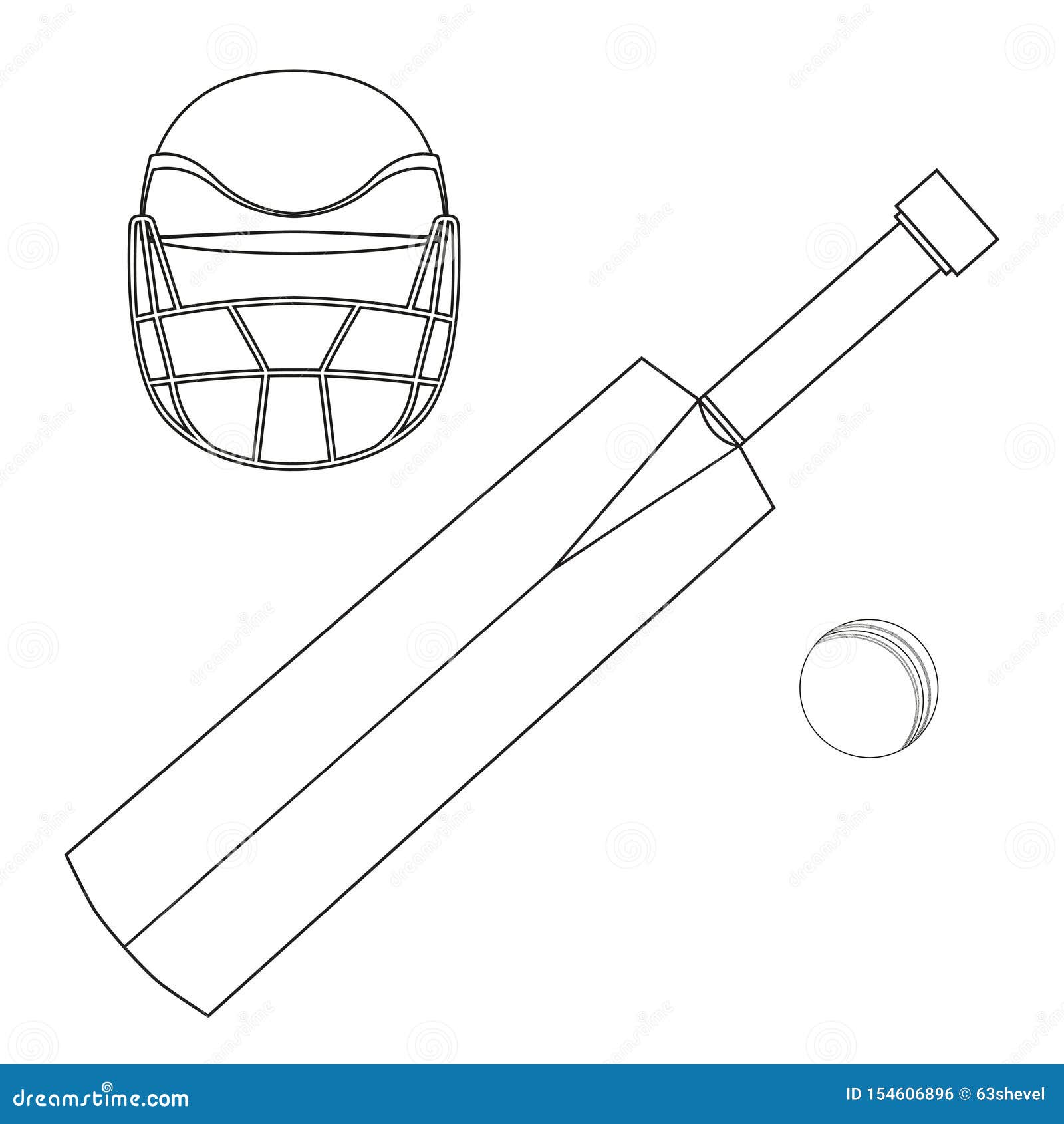 FREE! - Cricket Bat Ball Bails Stumps Wicket Colouring Sheet