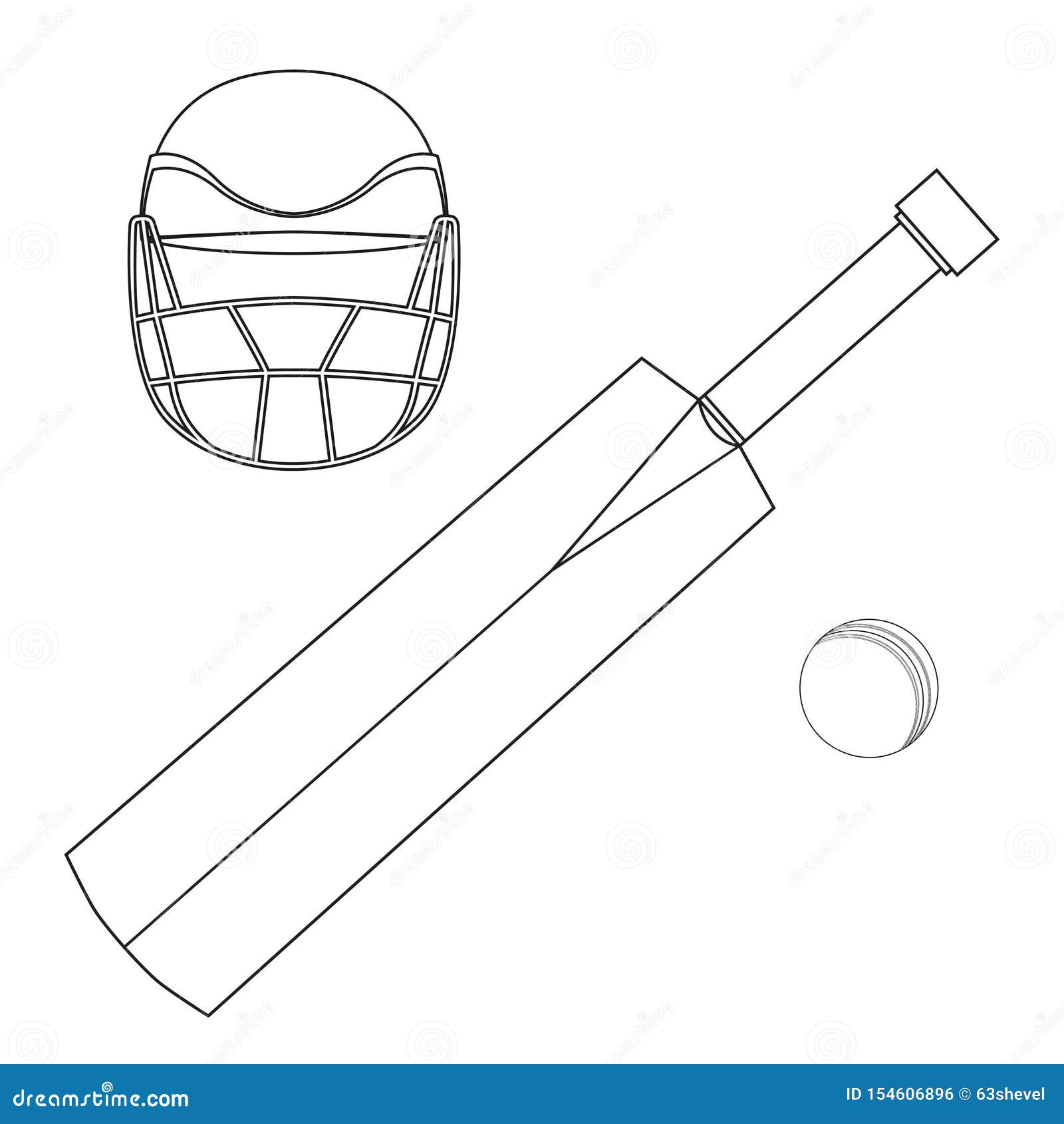 bat ball clipart black and white