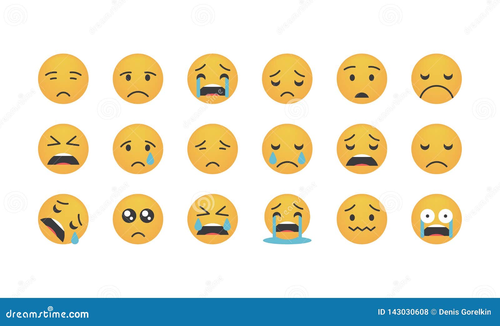 Set Of Cry Emoticon Vector Stock Vector Illustration Of Despair Set Of Cry Emoticon Vector Stock Vector Illustration Of Despair