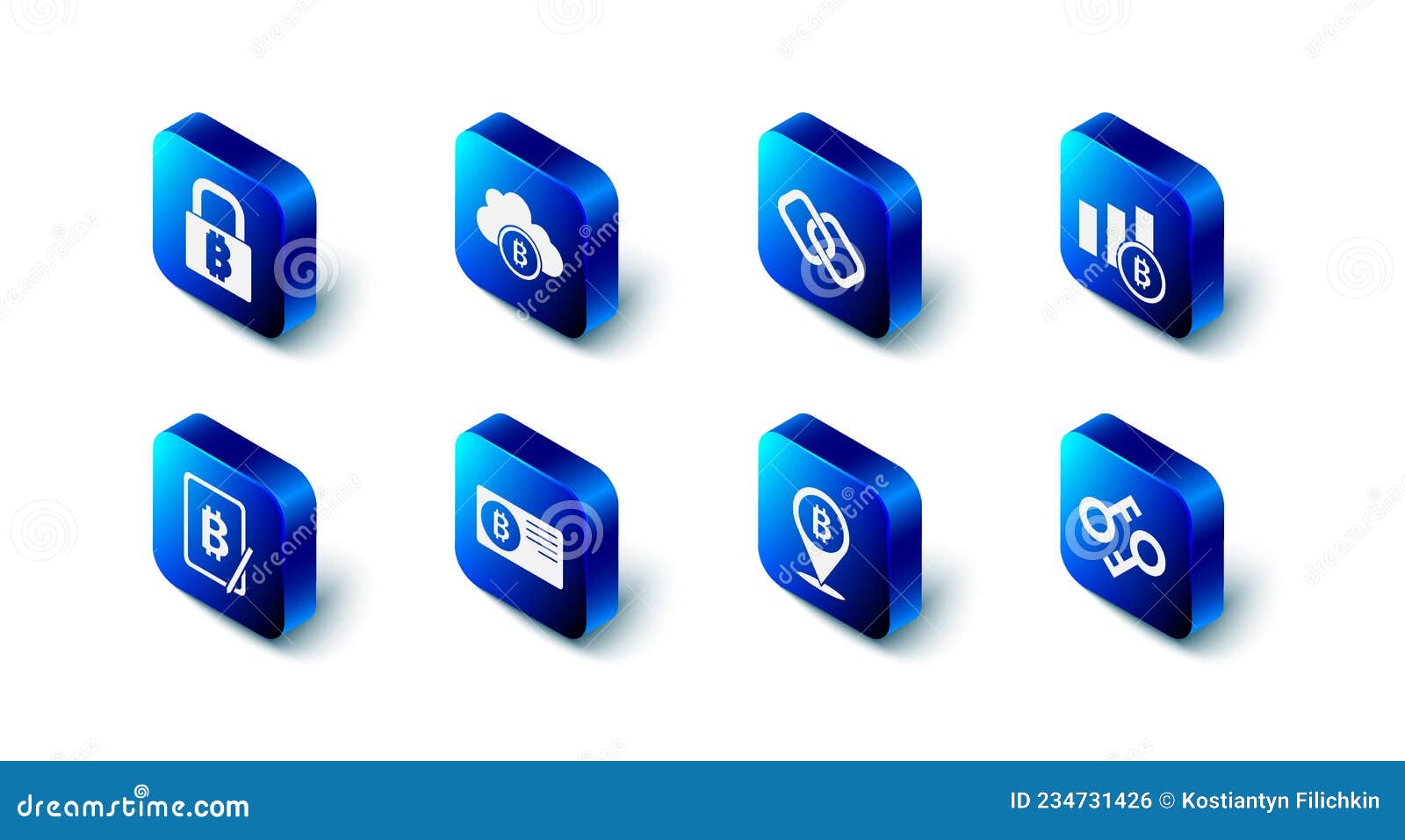 Set Cryptocurrency Cloud Mining, Chain Link, Pie Chart Infographic Bitcoin,  Key, Bitcoin, Credit Card with, Mining from Stock Vector - Illustration of  coin, connection: 234731426