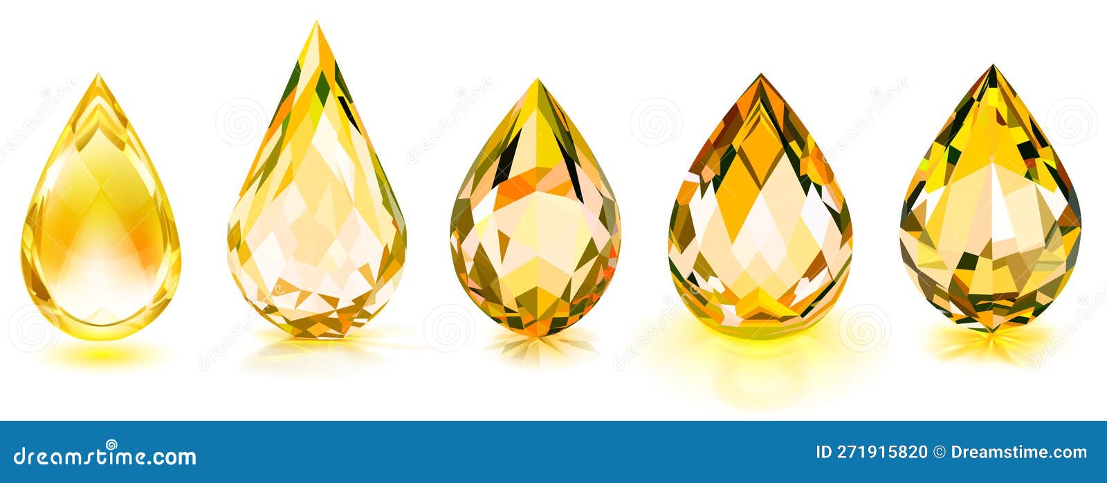 Set of crystal drops stock vector. Illustration of stone 271915820