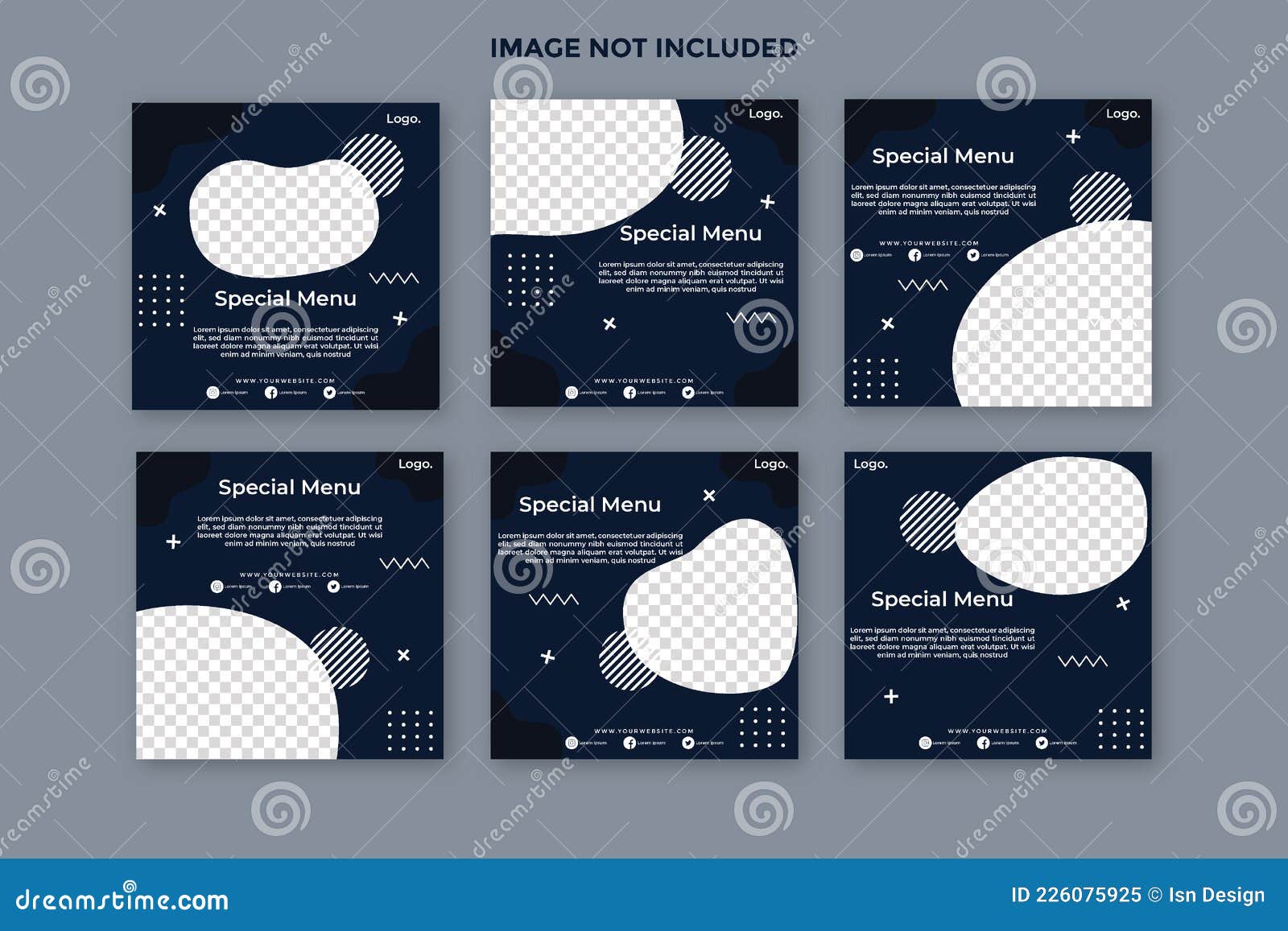set of culinary instagram post collection.social media posts templates.fully editable instagram and facebook square post frame puz