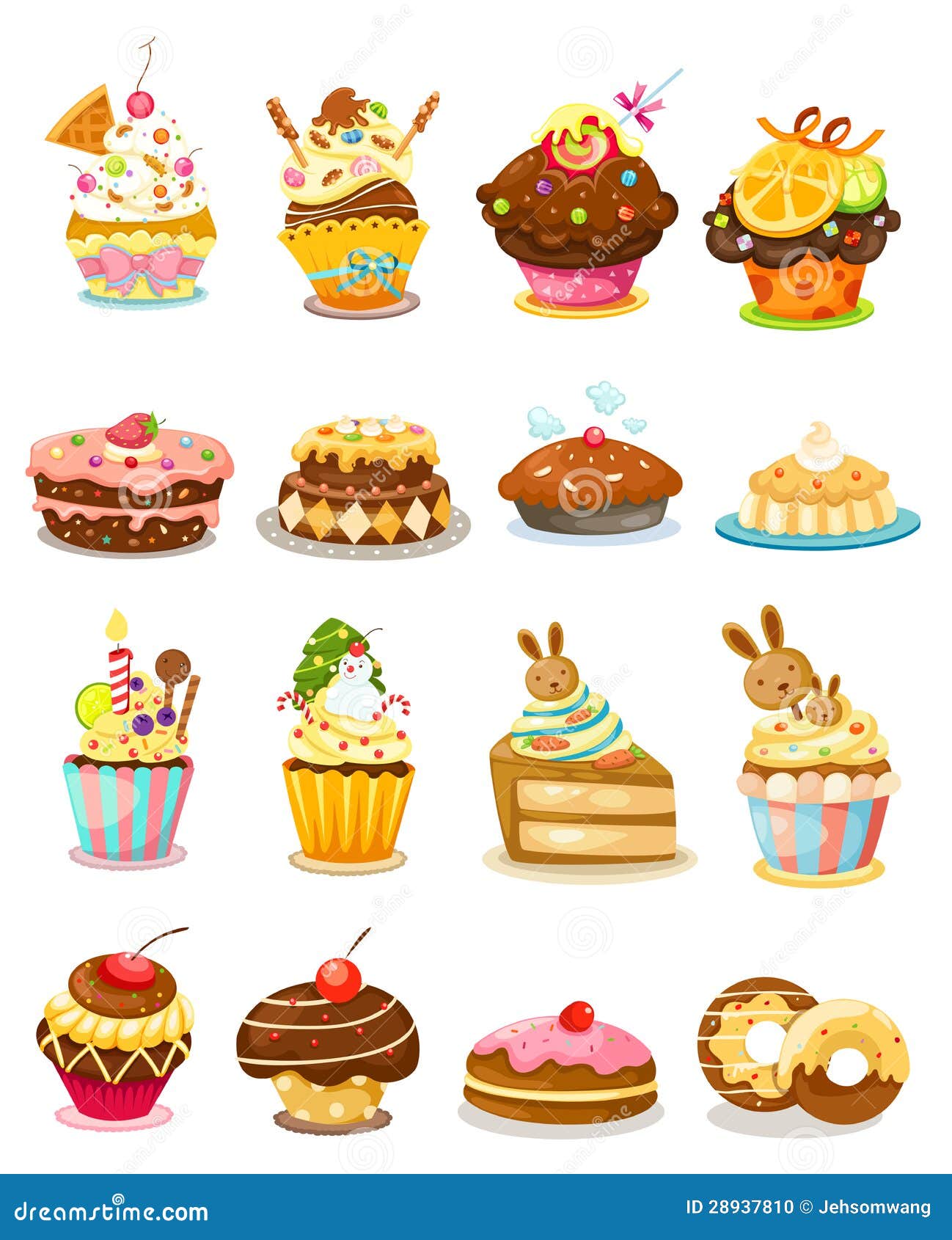 Set cupcake stock vector. Illustration of group, isolated - 28937810