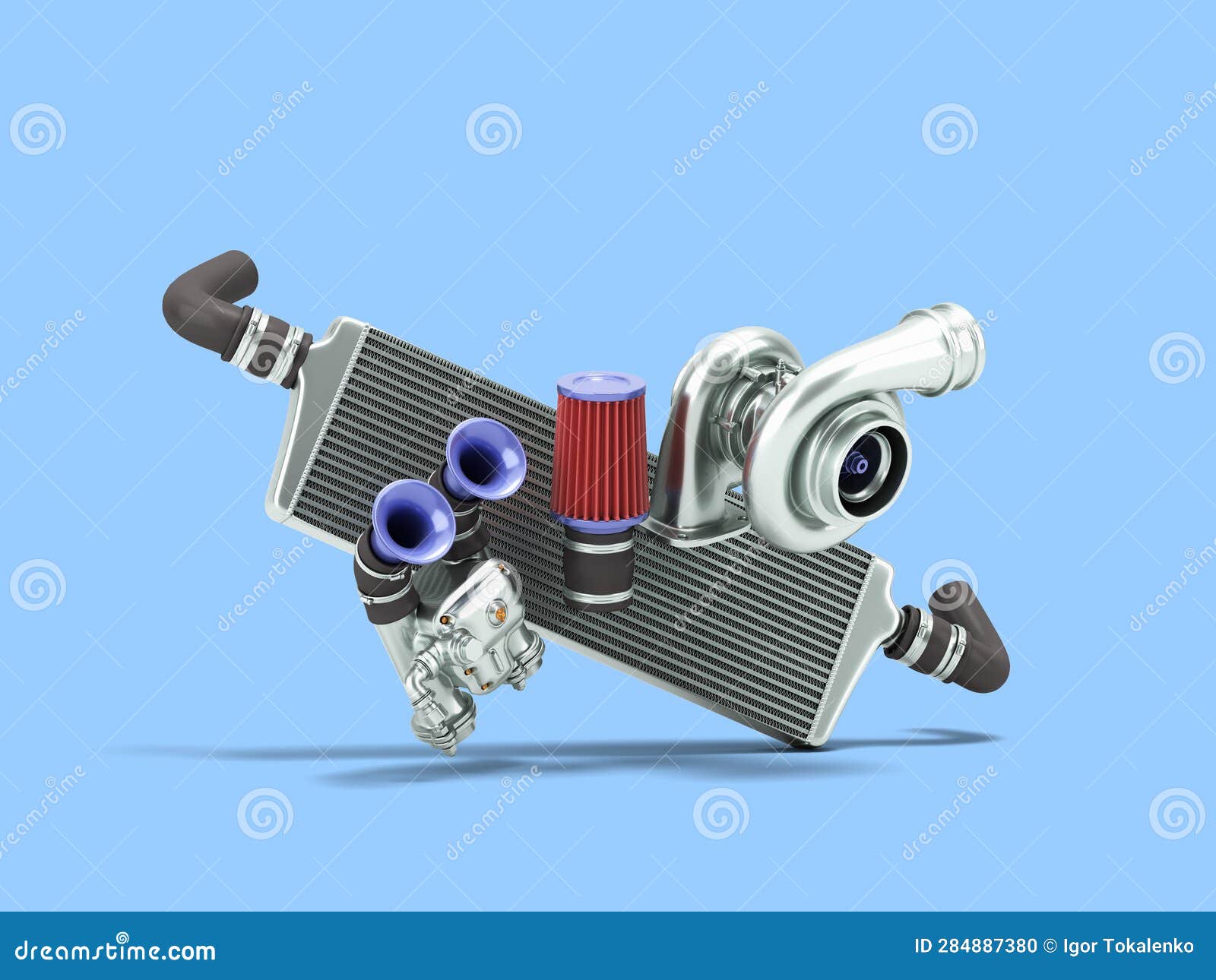 Set of Custom Spare Car Parts for Tuning the Internal Components 3d