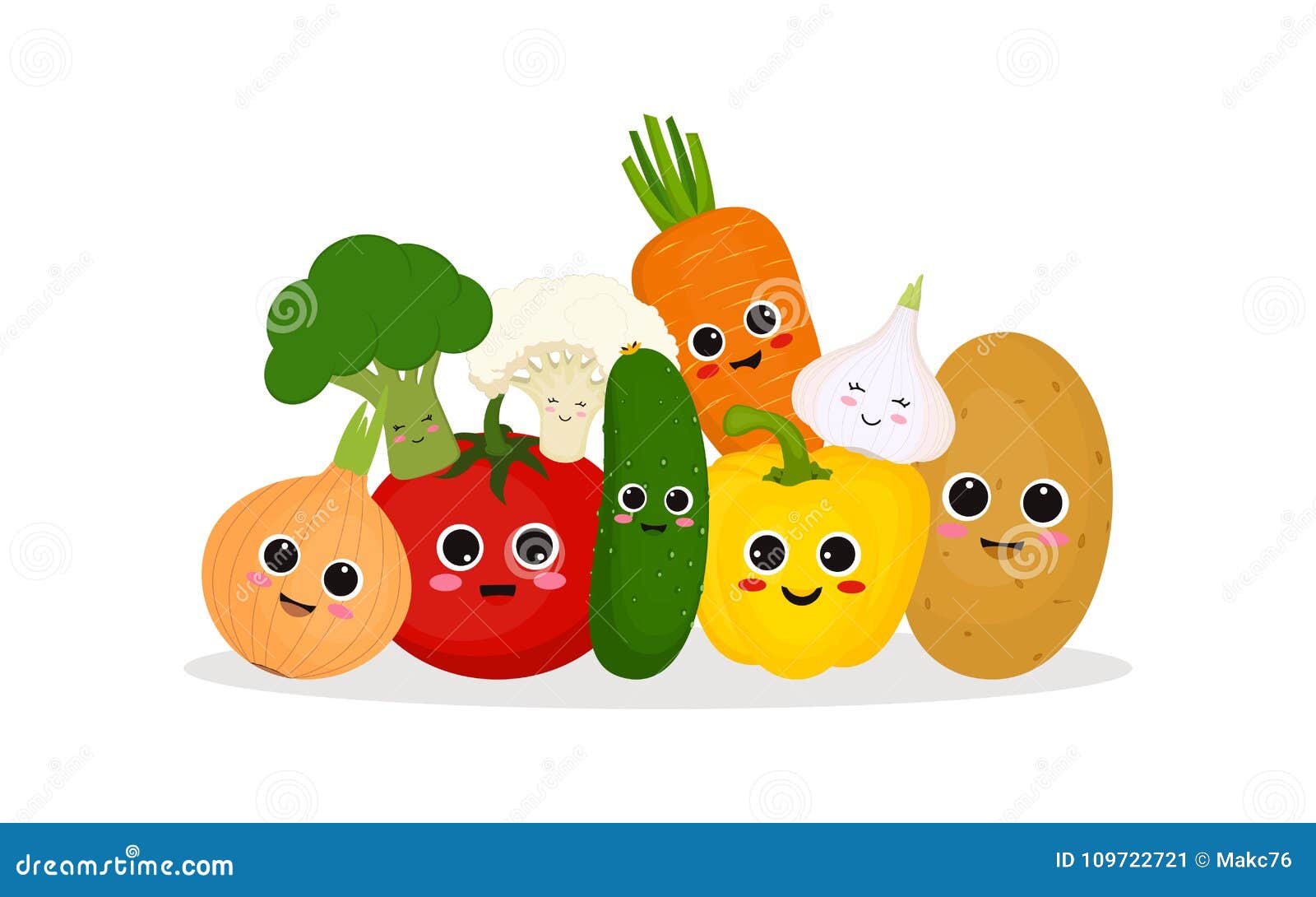 Funny and happy vegetables stock vector. Illustration of smile - 109722721