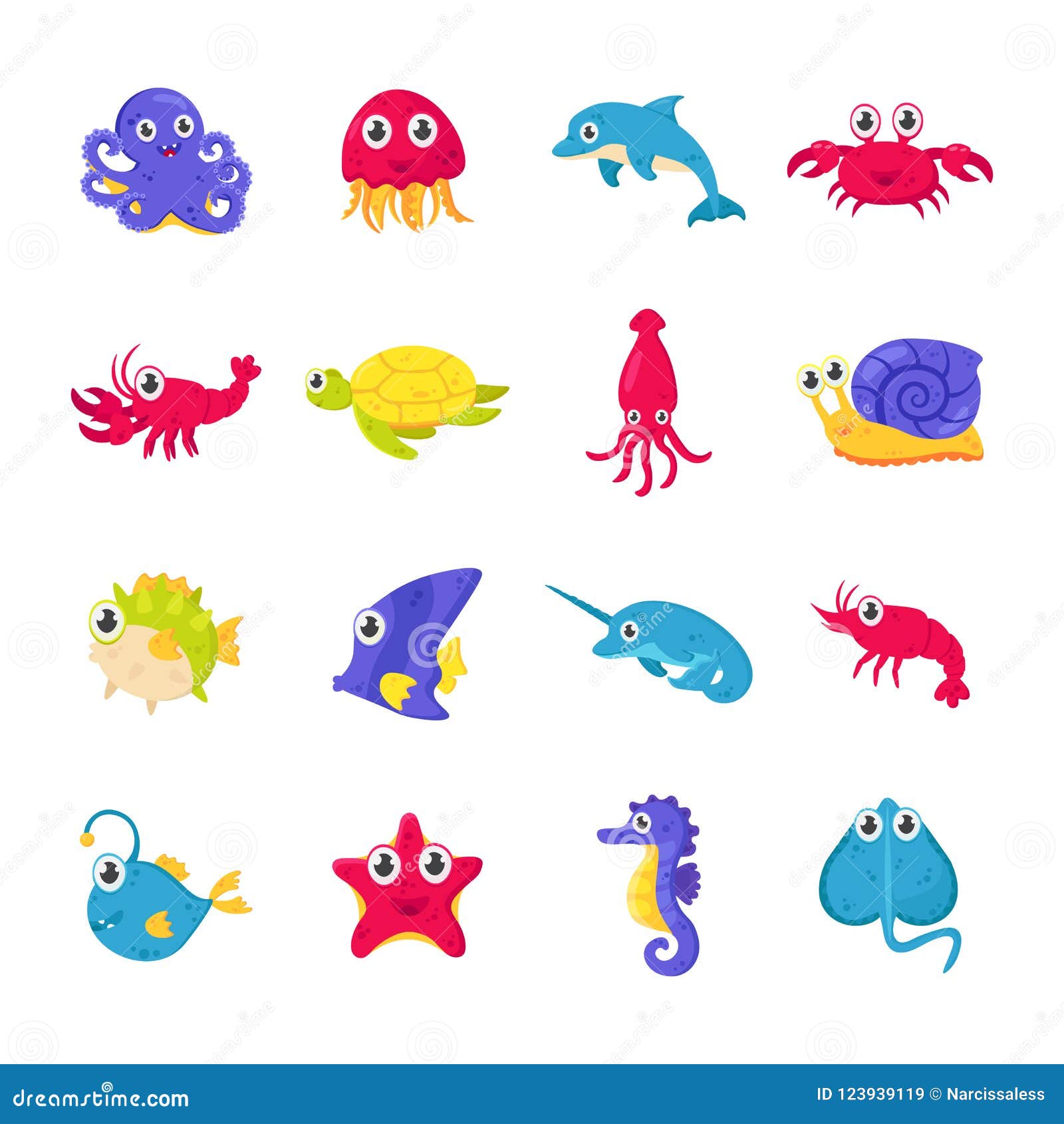 Print stock vector. Illustration of lobster, cute, jellyfish - 123939119 Print stock vector. Illustration of lobster, cute, jellyfish - 123939119