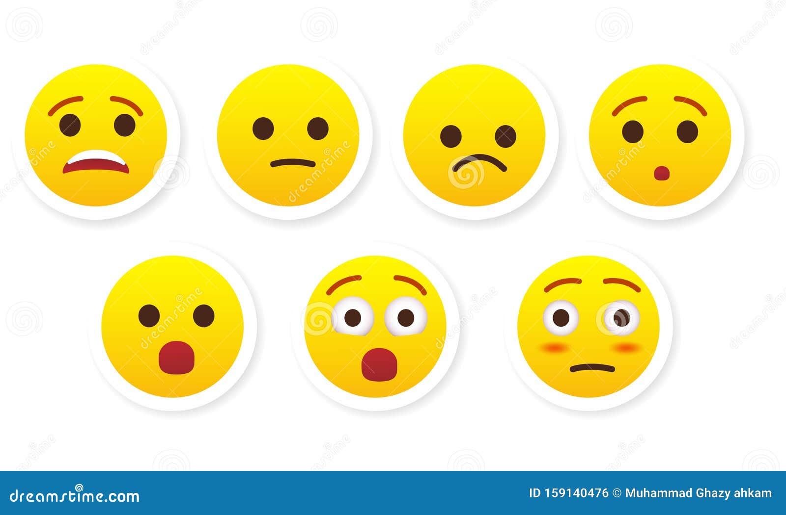 Set of Cute Emojis Illustration Stock Illustration Illustration of