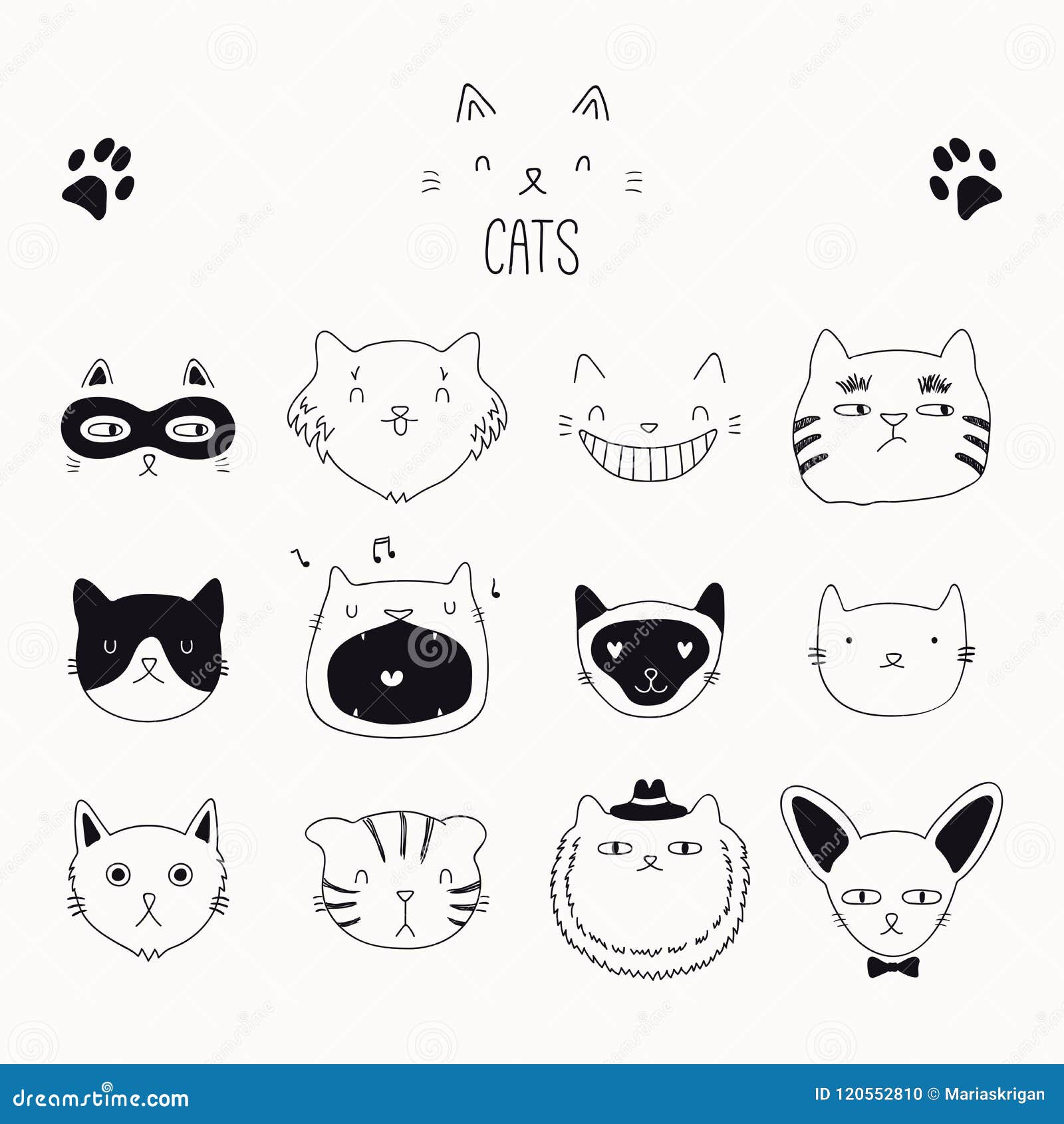 Cute Cats Clipart, Funny Cat Stickers Graphic by Pod Design