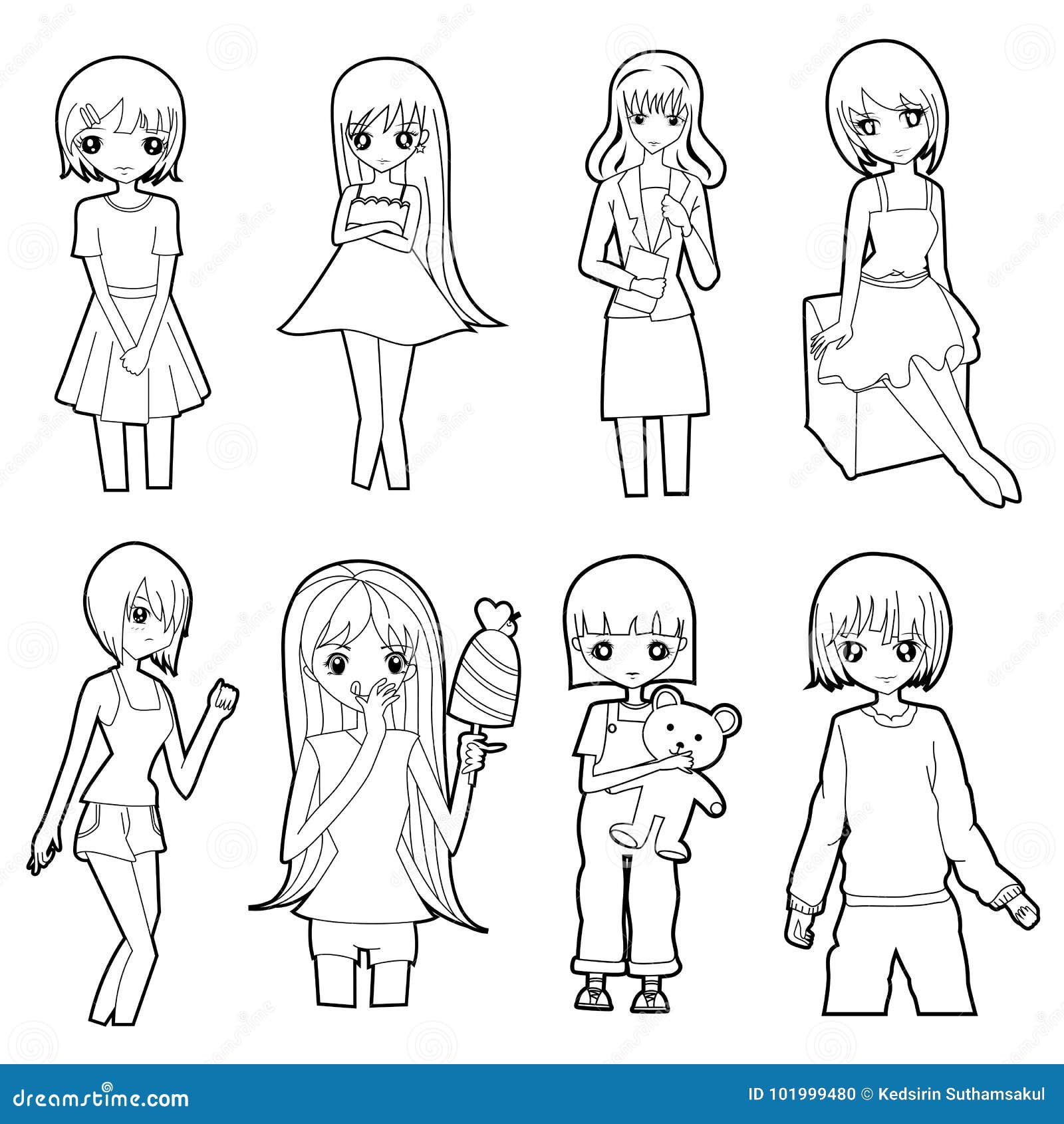 144,621 Cartoon Outline Girl Royalty-Free Photos and Stock Images |  Shutterstock