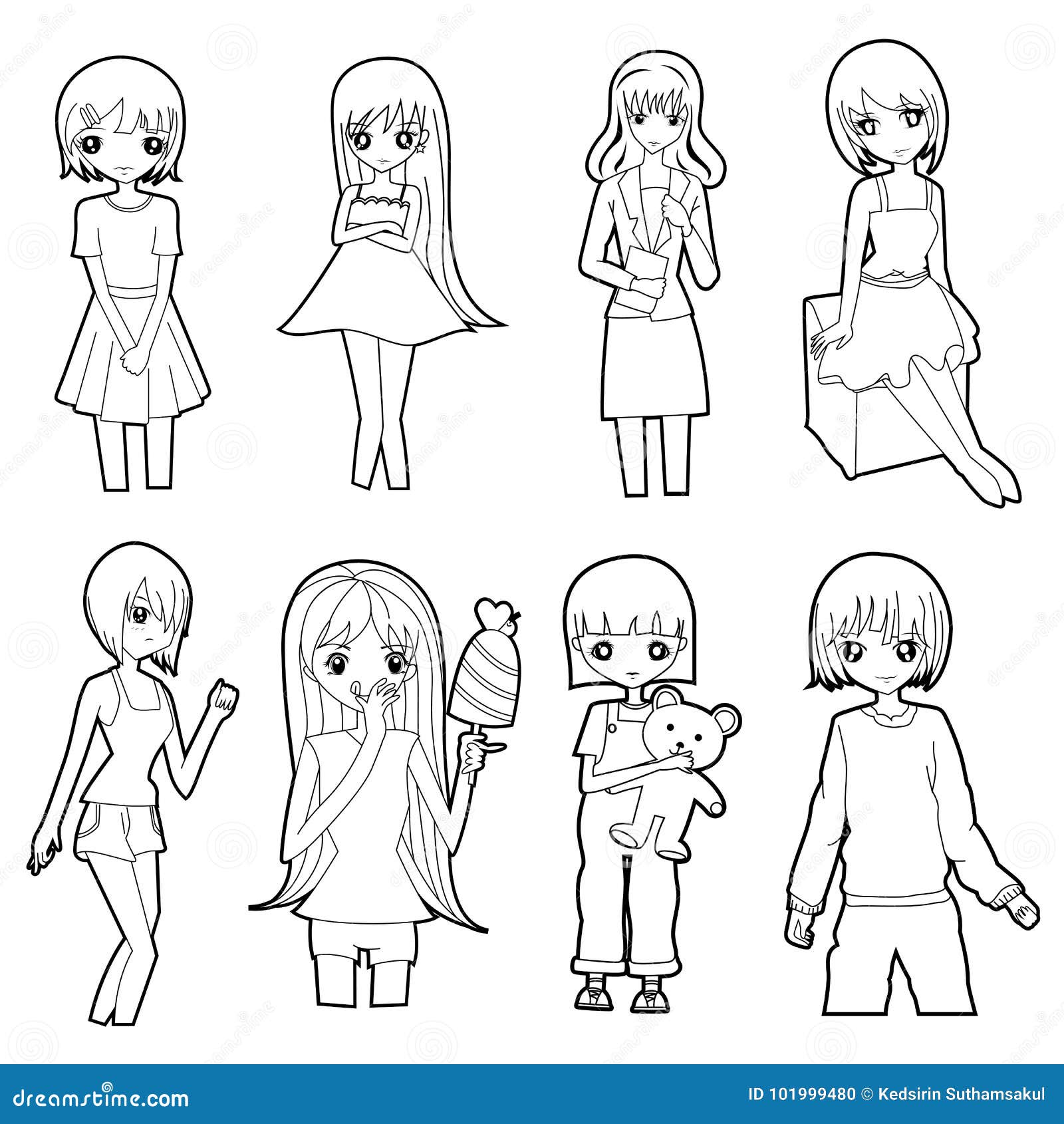 Drawing cartoon cute coloring page Royalty Free Vector Image