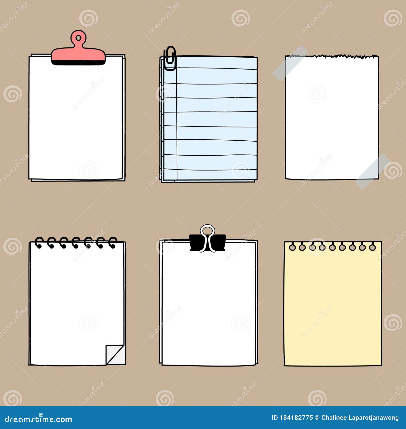 Cute note papers ready for your message Royalty Free Vector