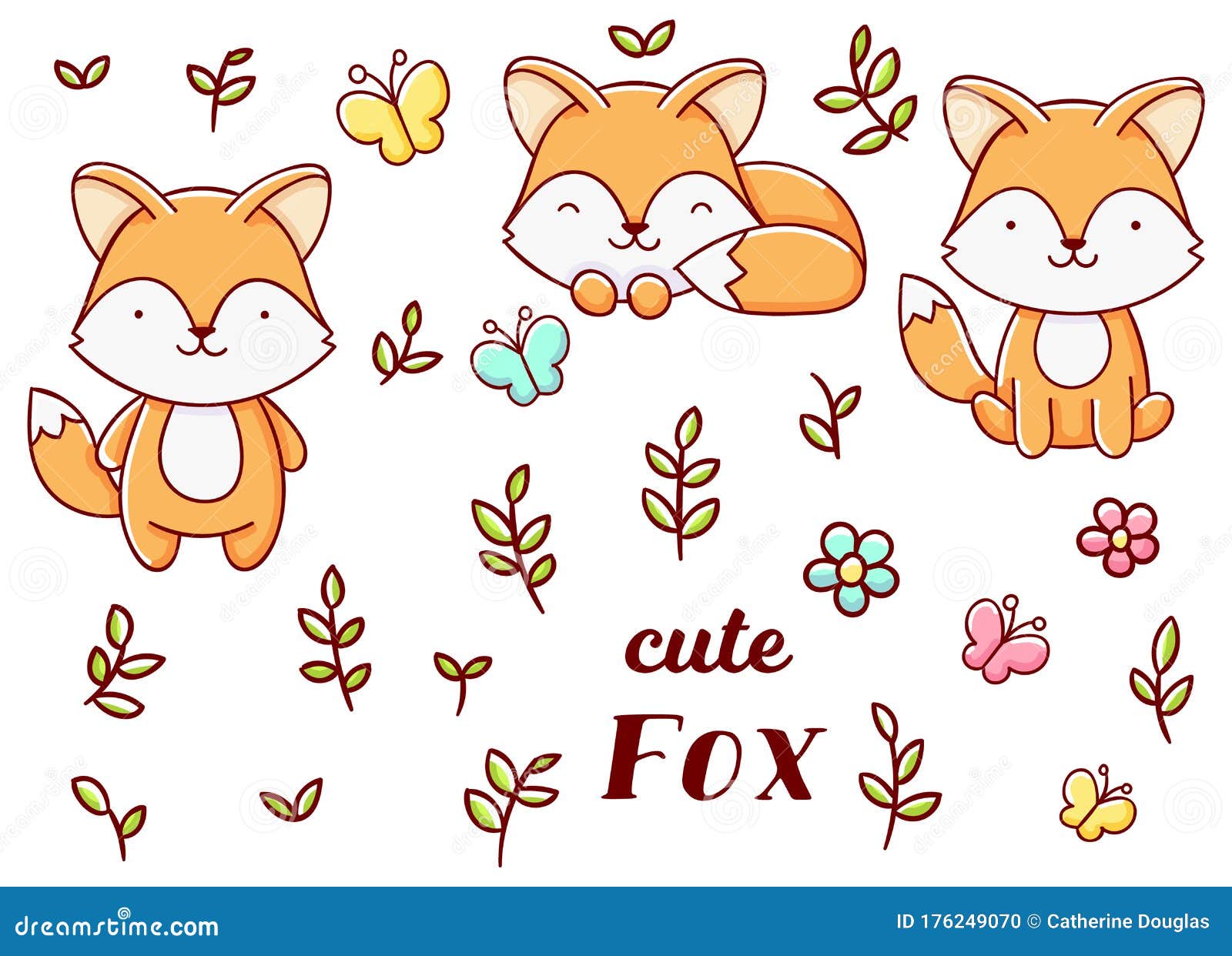 Set Cute Kawaii Hand Drawn Fox Doodles Isolated On White Background Clipart Stock Vector Illustration Of Animals Decoration Set Cute Kawaii Hand Drawn Fox Doodles Isolated On White Background Clipart Stock Vector Illustration Of Animals Decoration