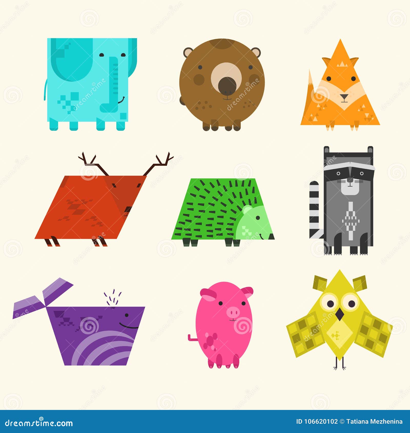 Set of Cute Kids Educational Geometrical Animals Stock Illustration - Illustration of educational, baby: 106620102 Set of Cute Kids Educational Geometrical Animals Stock Illustration - Illustration of educational, baby: 106620102