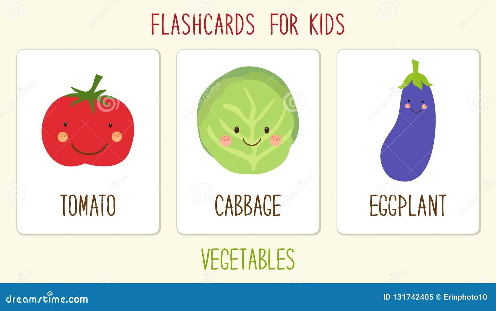Set of Cute Vegetables Kids Education Illustration Stock Vector ...