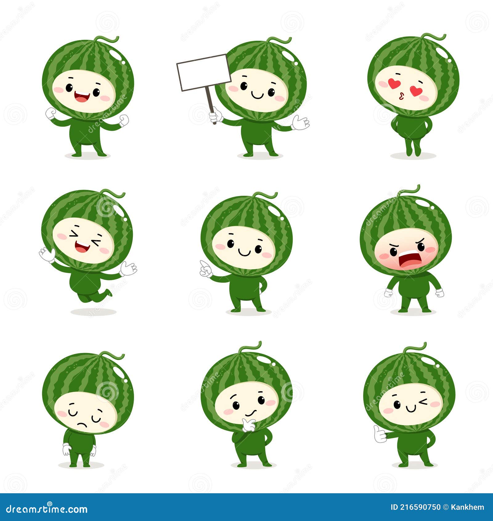 Set of Cute Watermelon Cartoon Characters with Various Activities and Emotions Stock Vector - Illustration of healthy, background: 216590750 Set of Cute Watermelon Cartoon Characters with Various Activities and Emotions Stock Vector - Illustration of healthy, background: 216590750