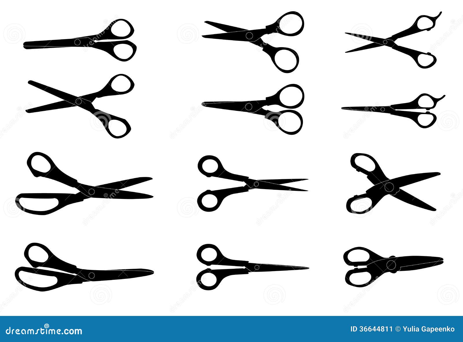 Silhouette of art scissors Royalty Free Vector Image