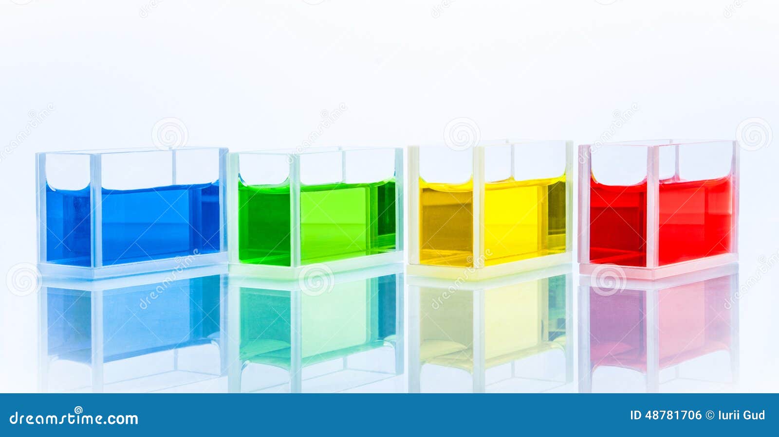 Set of Cuvettes with Color Liquid Stock Photo Image of calorimeter