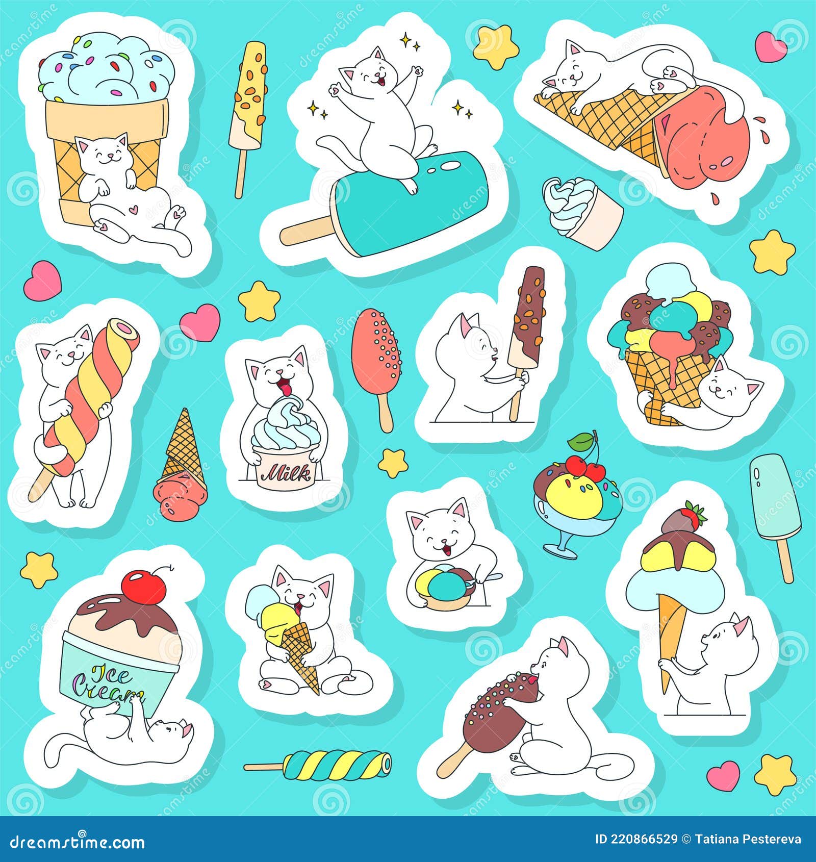 Set de pegatinas niños Kawaii