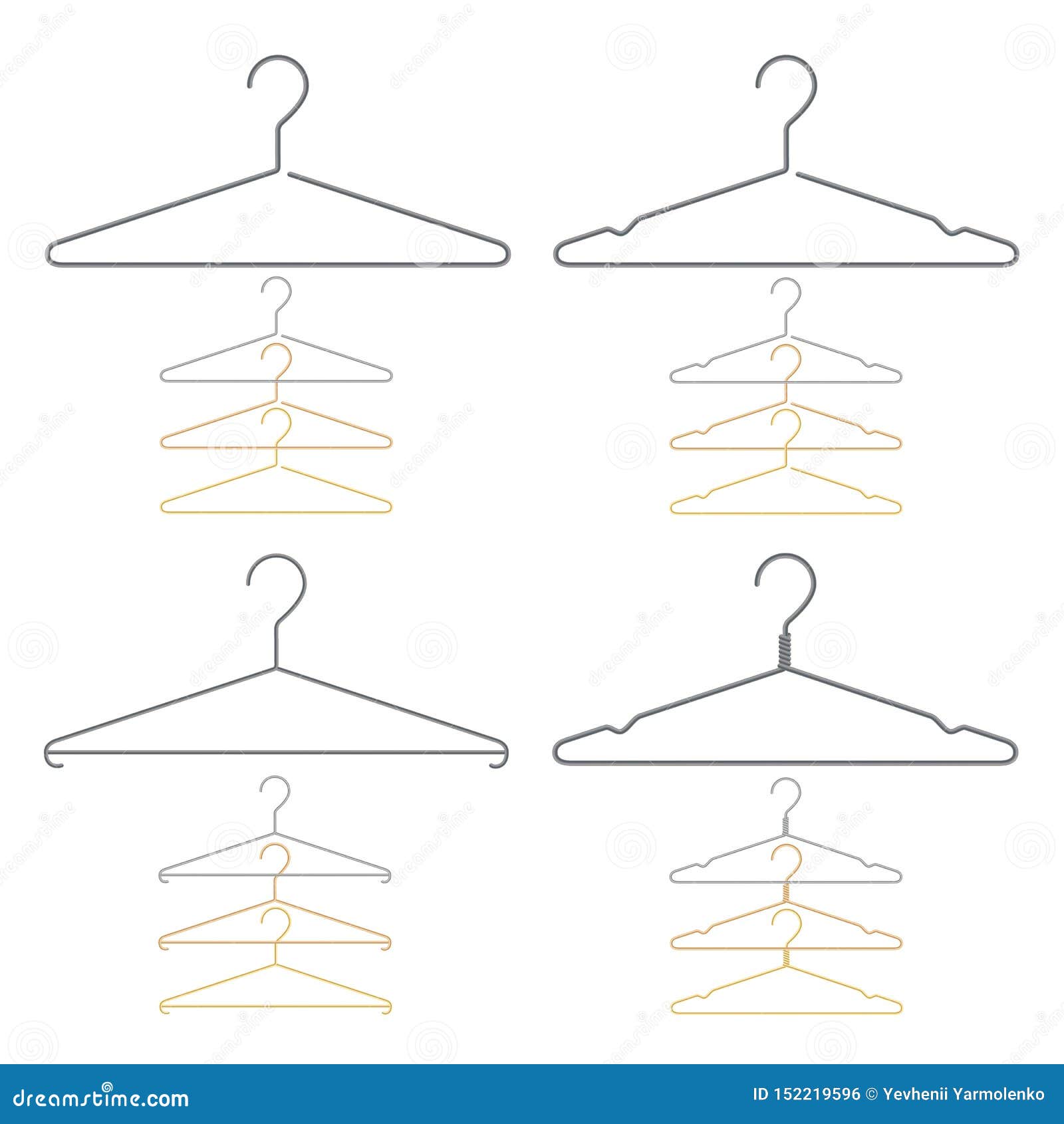 Set of Decorative Clothes Hangers. Vector Illustration Stock Vector