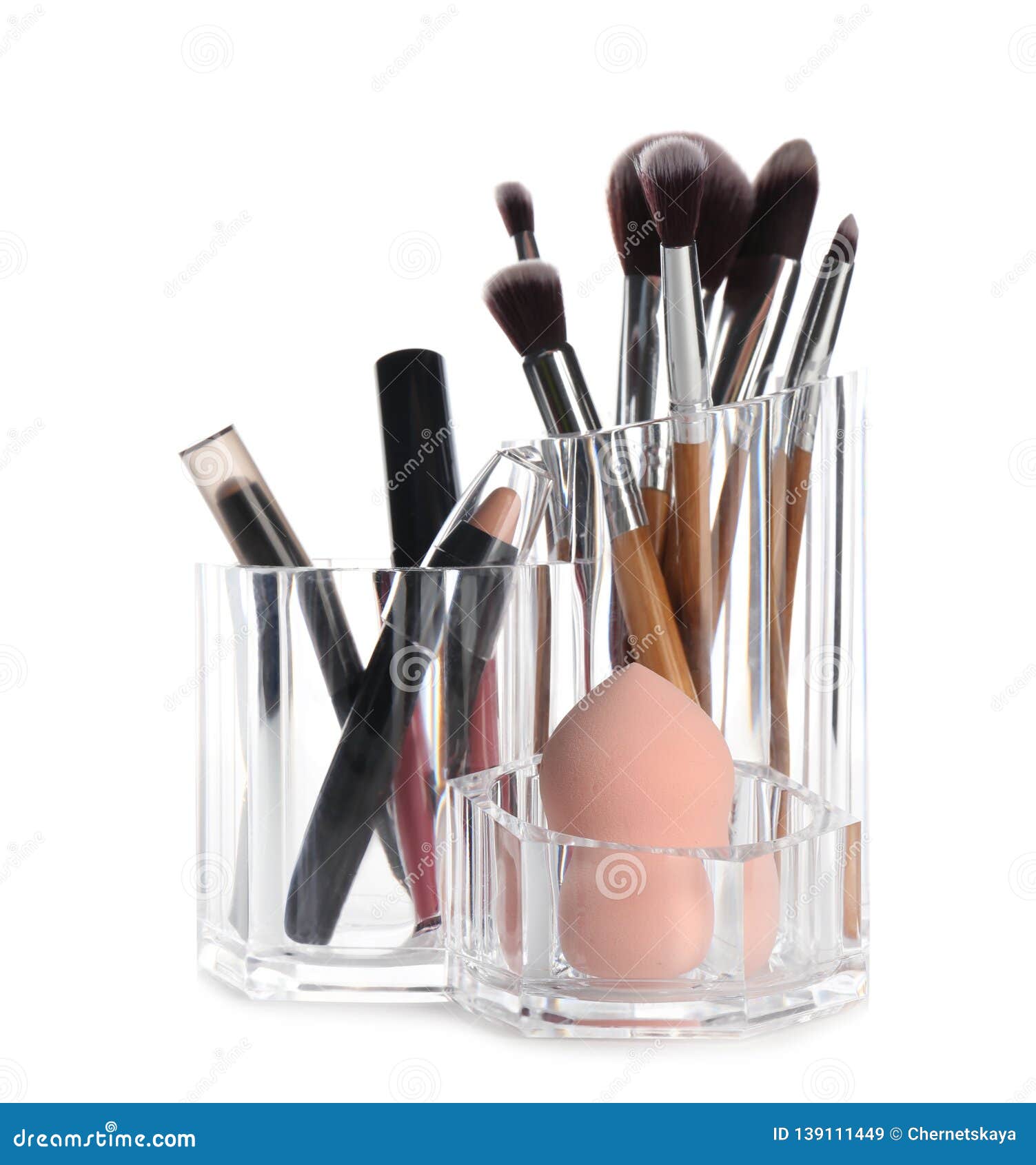 Set of Decorative Cosmetic Products for Makeup on White Stock Image Image of makeup