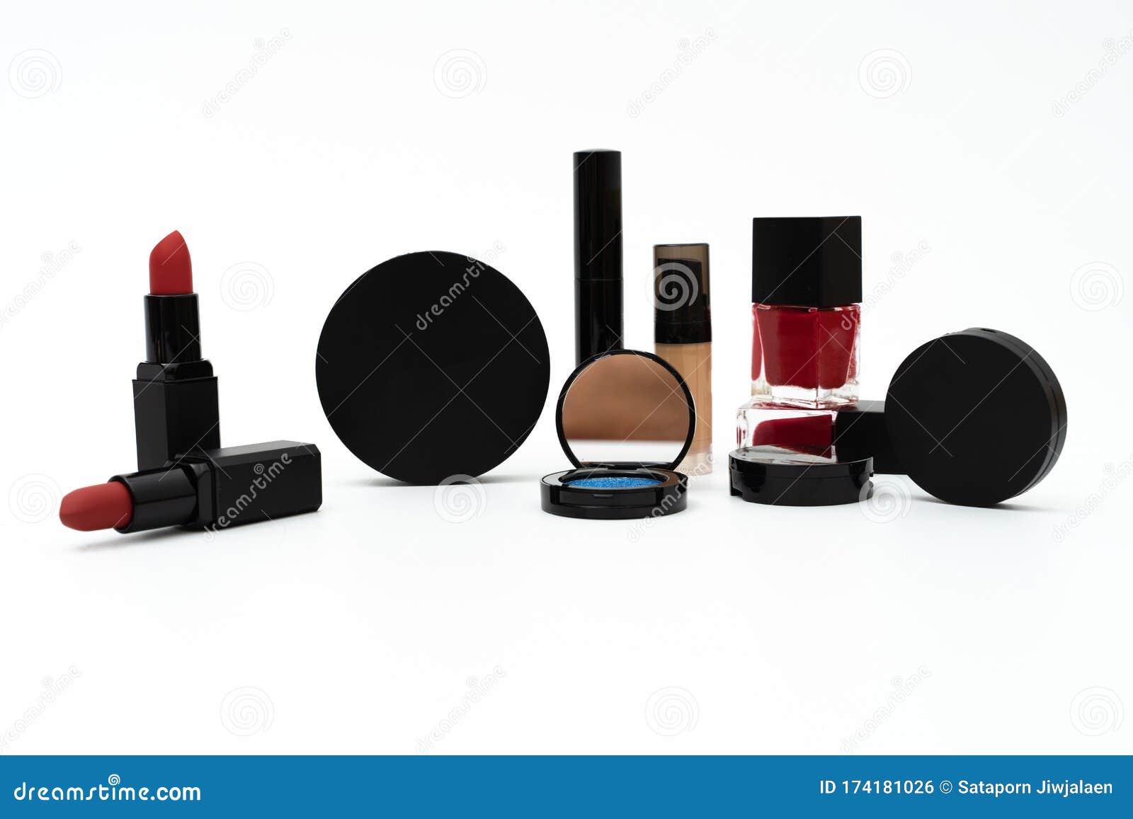 Set Decorative Cosmetics on Isolated Stock Photo Image of beauty