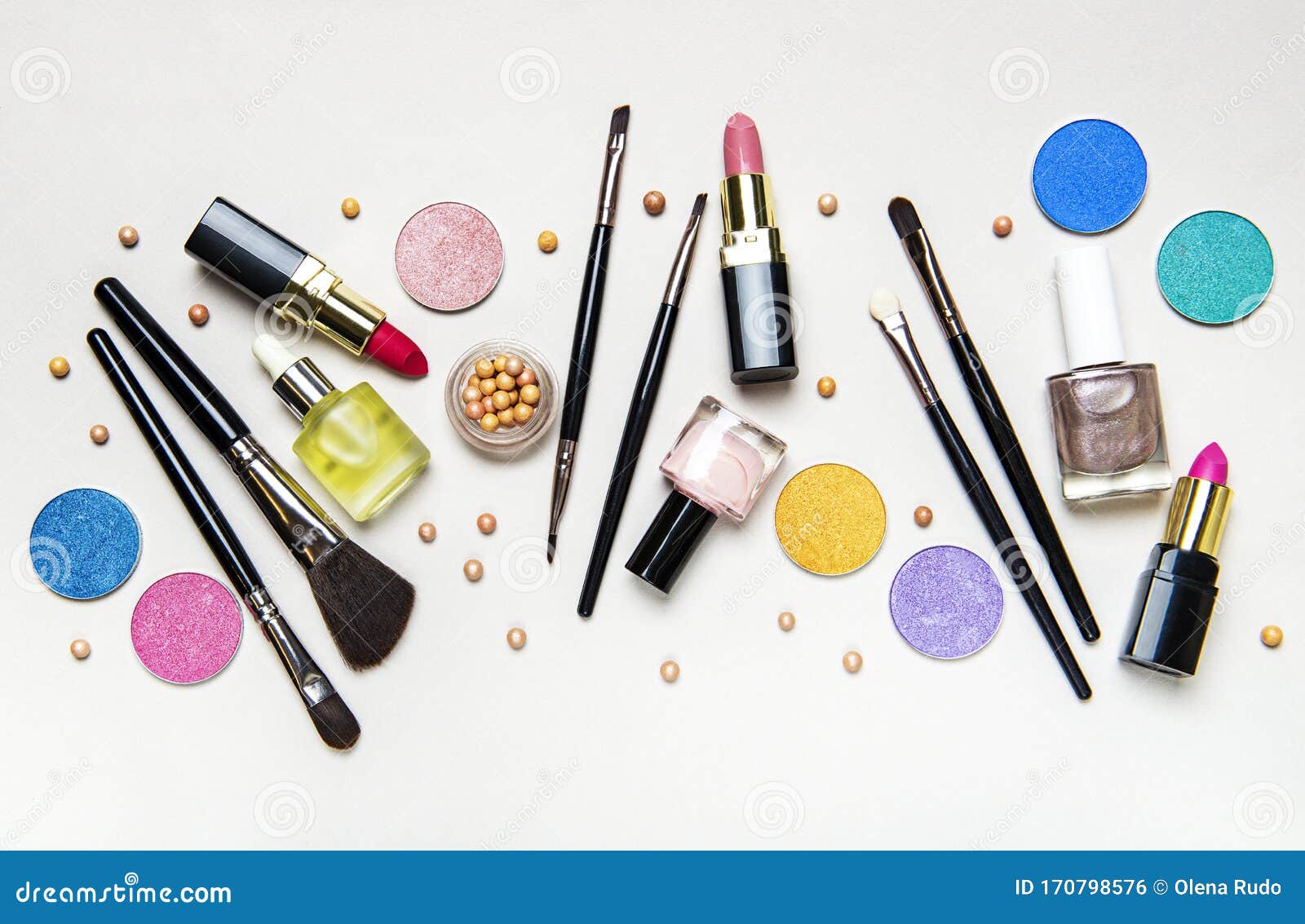 Set of Decorative Cosmetics Stock Photo Image of color, background