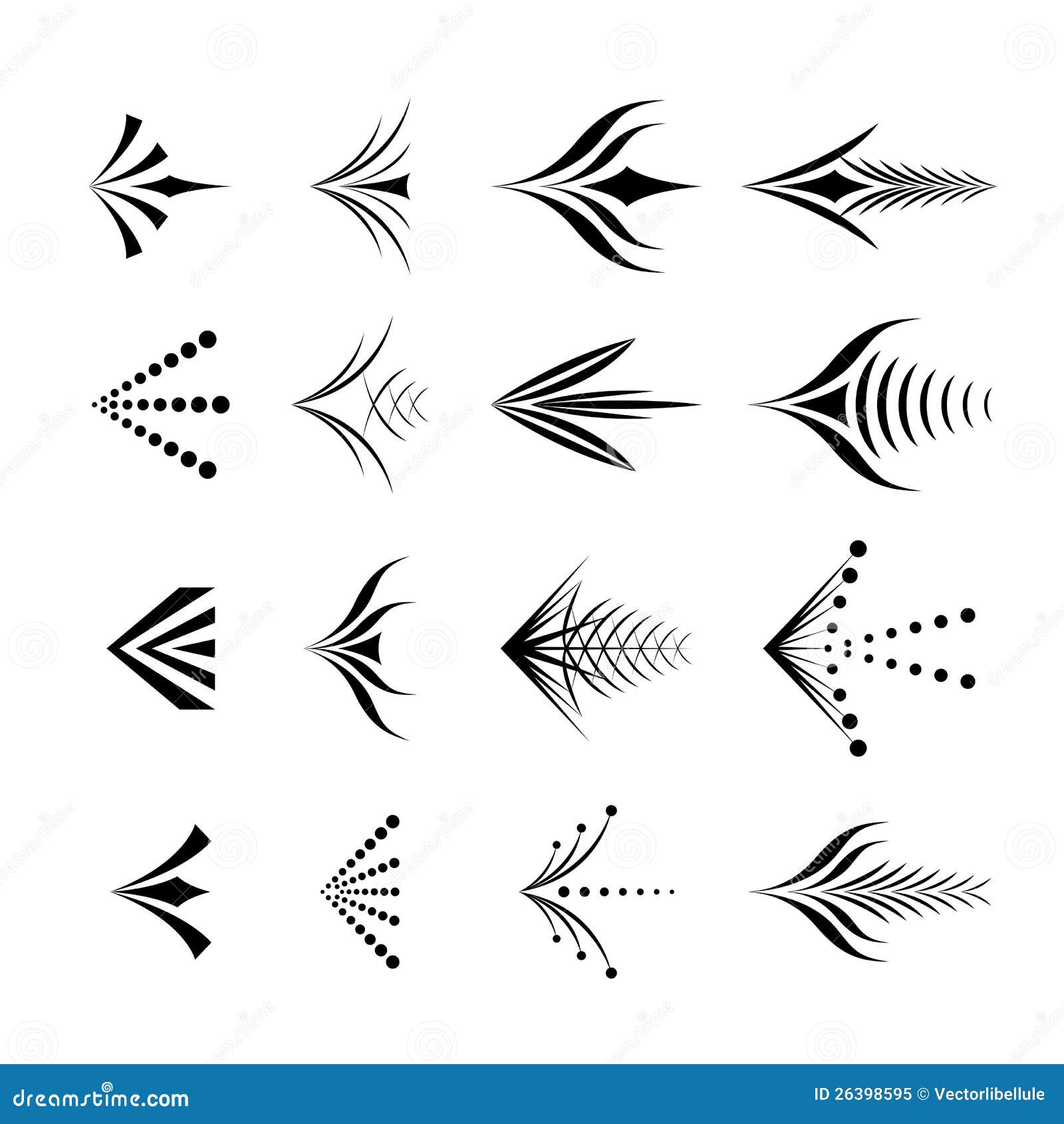 set of decorative graphical arrows