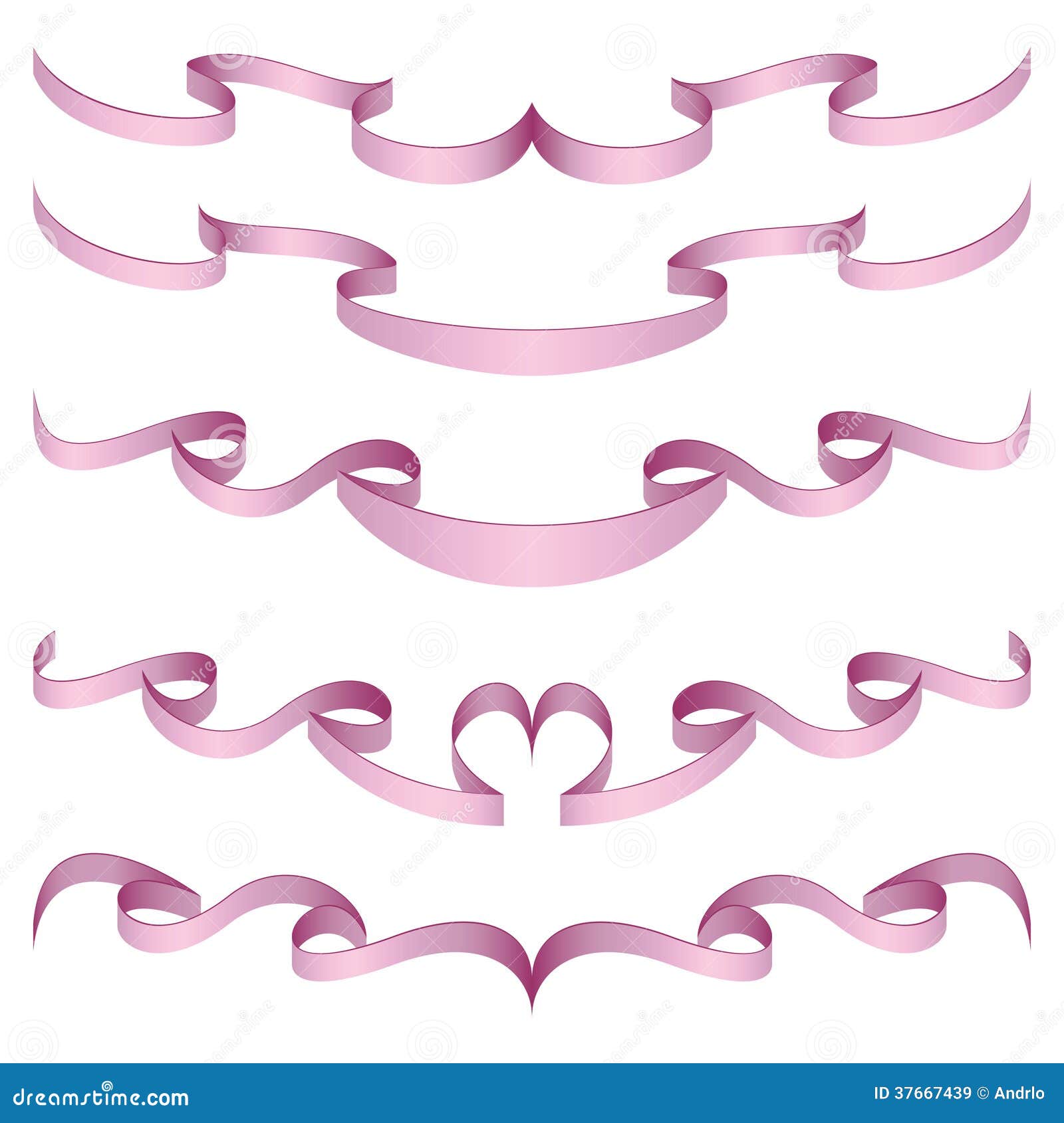 Set of decorative ribbons stock vector. Illustration of curve 37667439