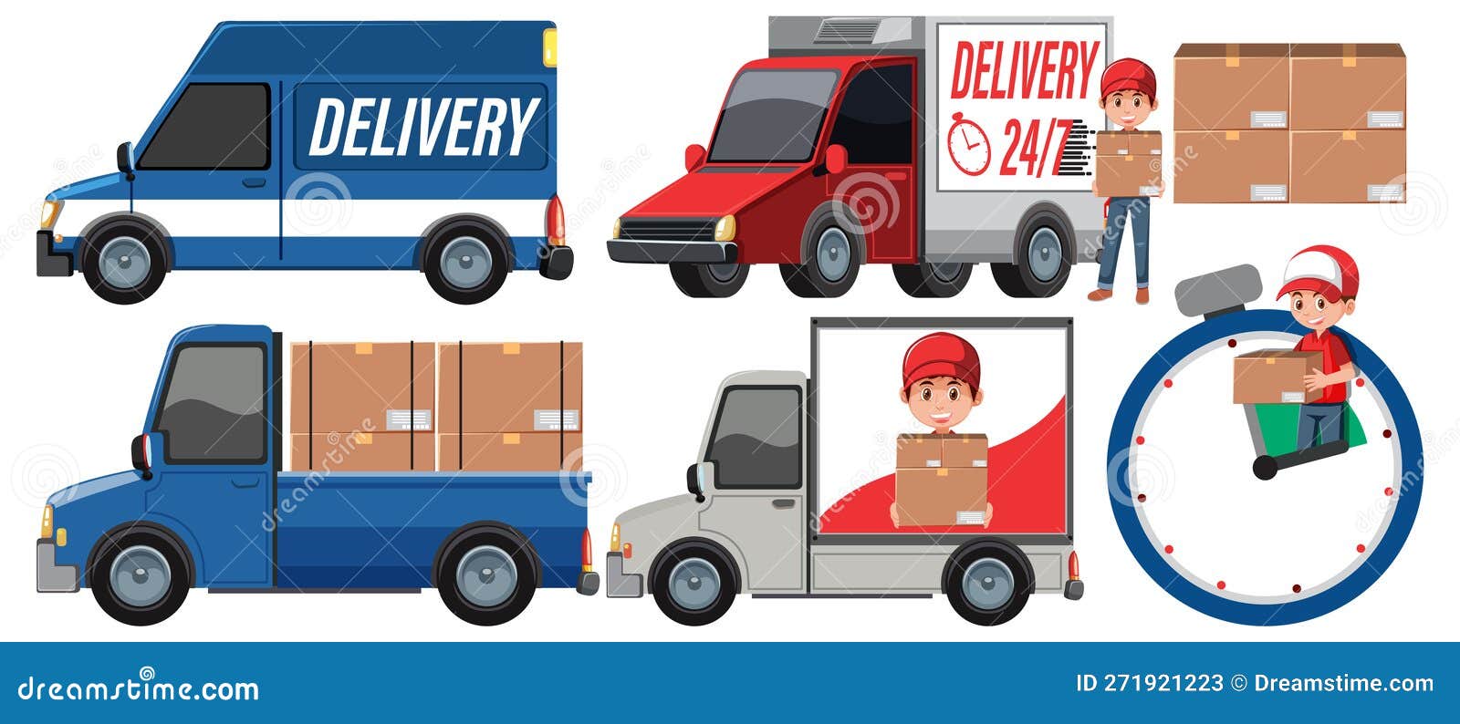 Set of delivery element stock vector. Illustration of icon 271921223