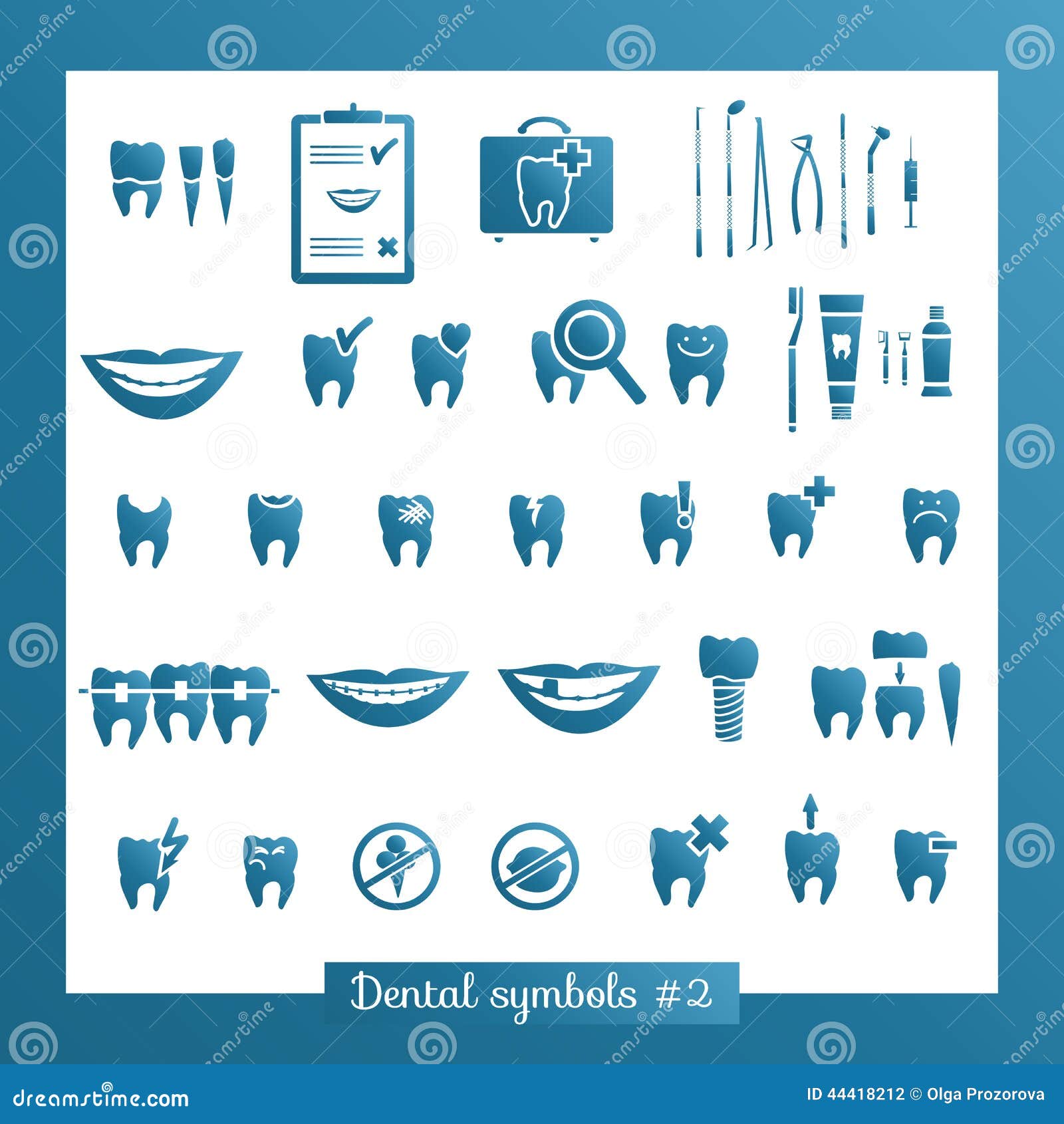 Set of Dentistry Symbols, Part 2 Stock Vector Illustration of braces