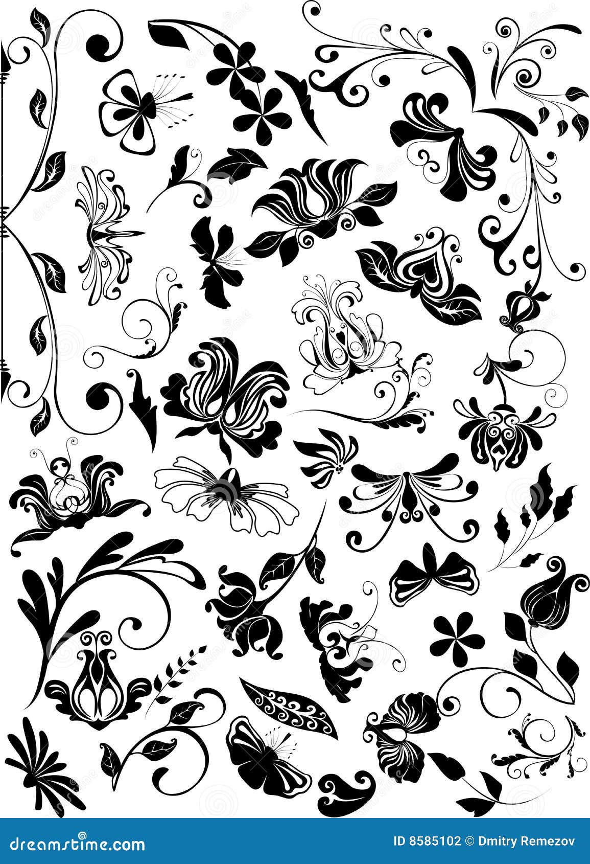 Set of design elements stock vector. Illustration of ornament - 8585102