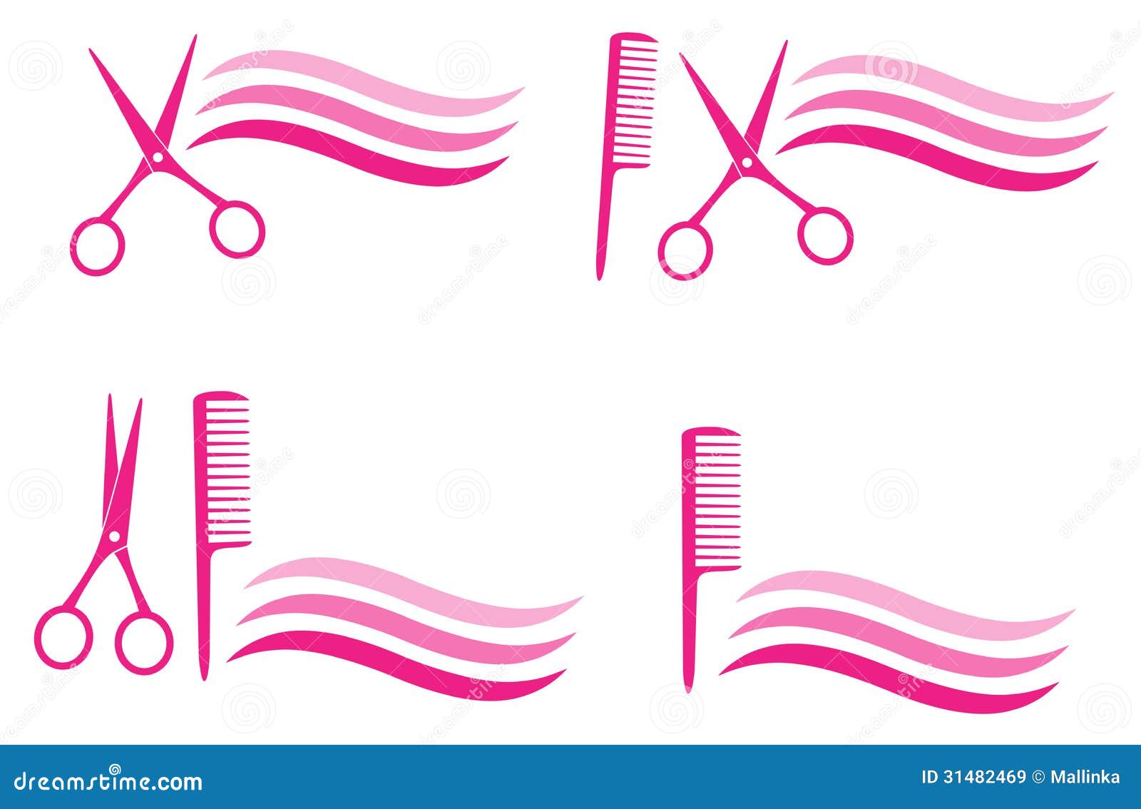 Set Of Design Elements For Hair Salon Royalty Free Stock Images Image