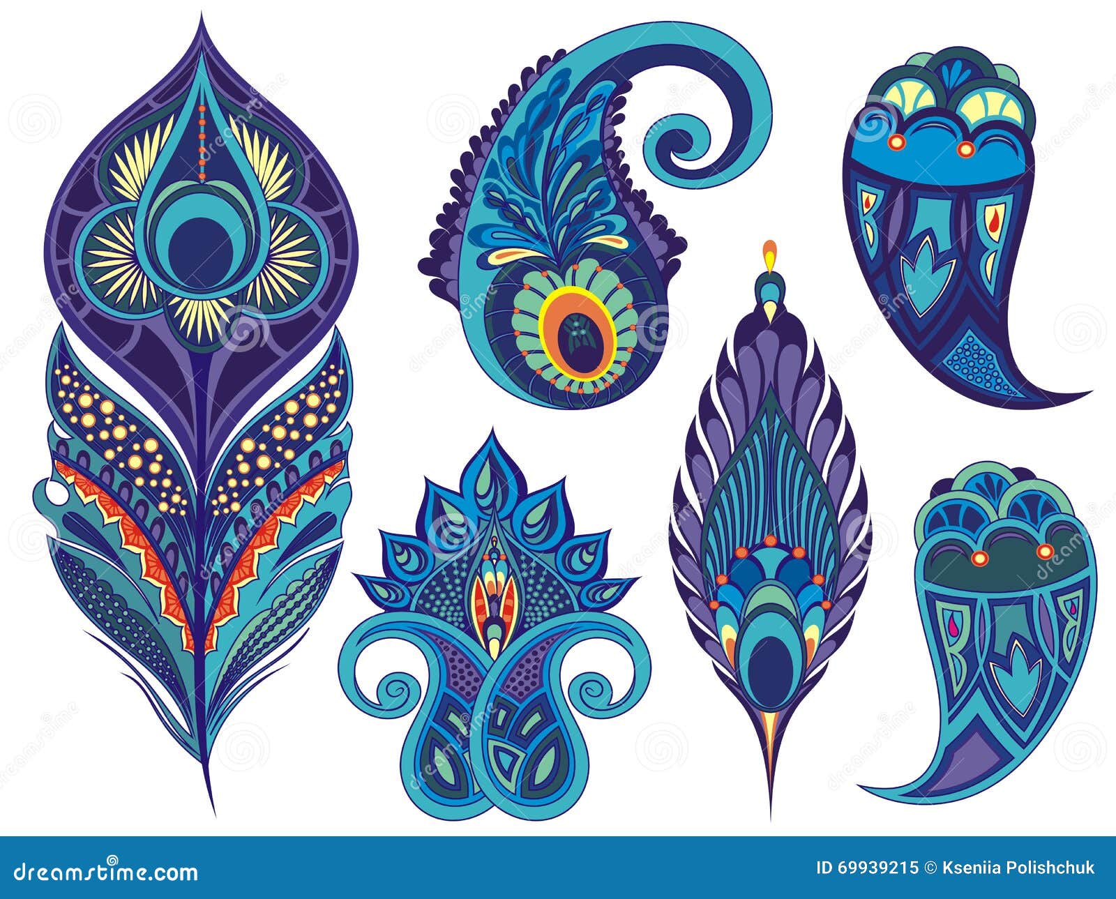 Element Sheet - Peacock Feathers - Create by Firefly