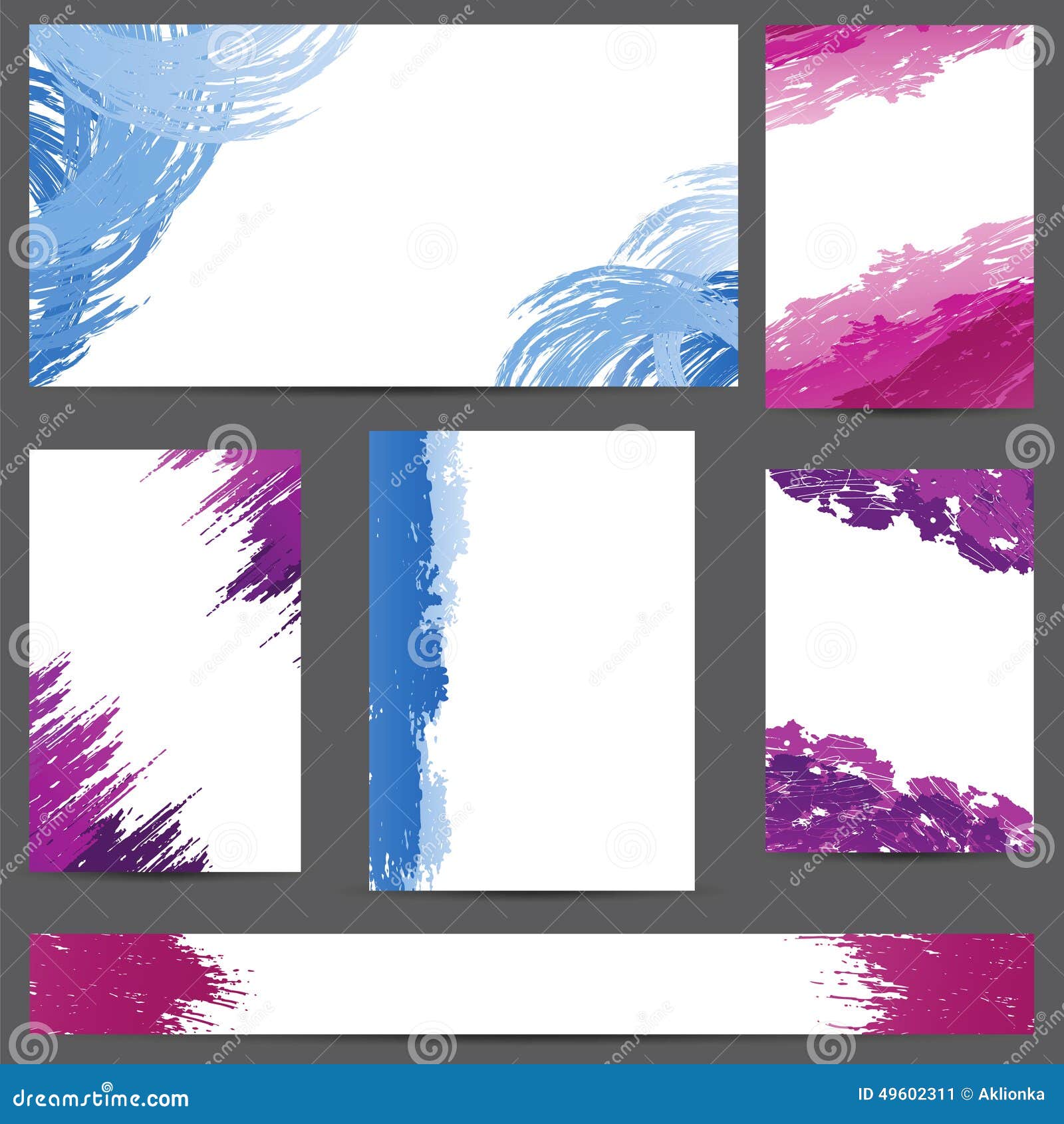 Set of Designs Banners with Blots of Paint Stock Vector - Illustration