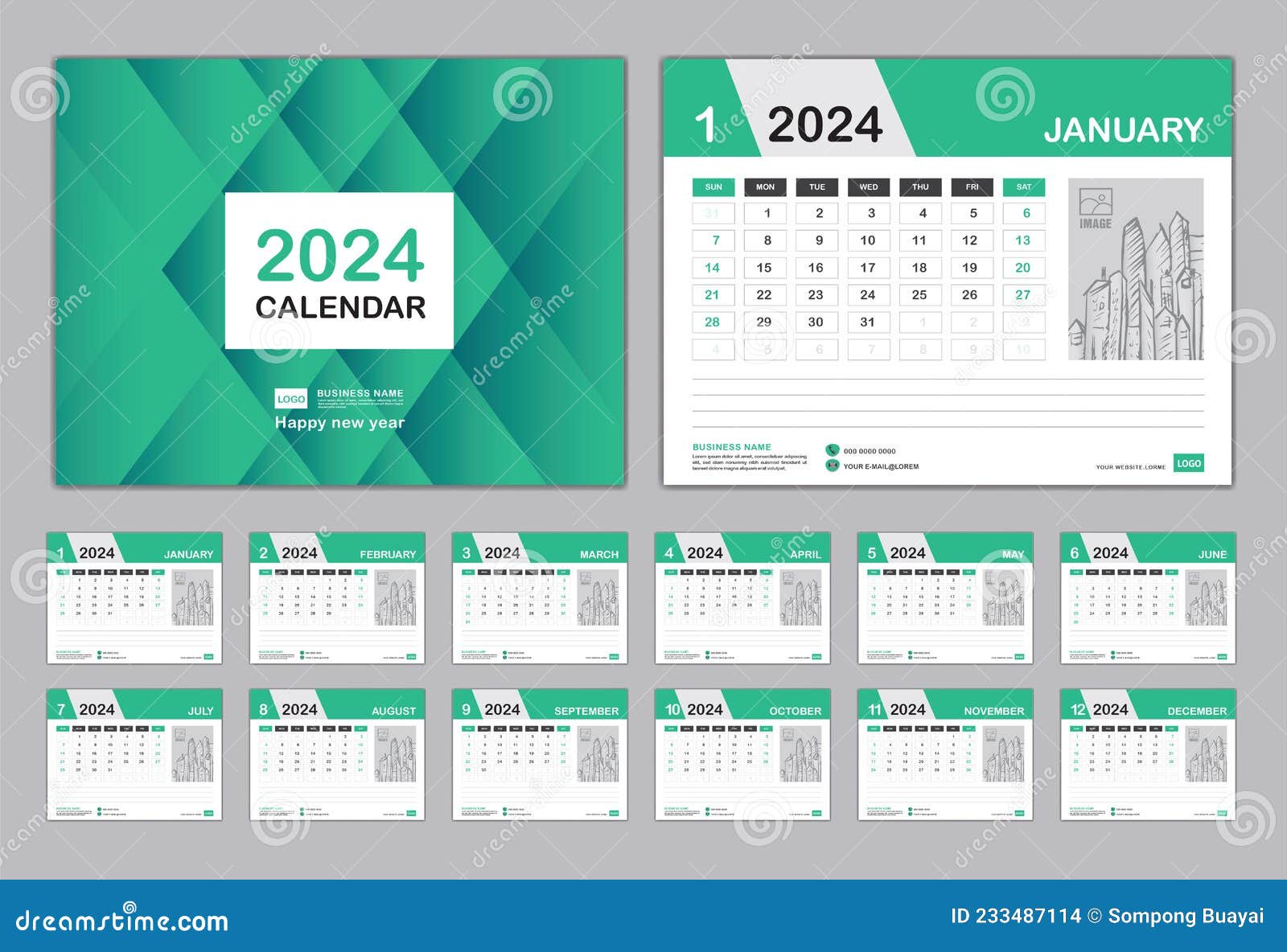 Modèle 2024 calendar design