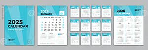 Set Desk Calendar 2025 Design Calendar 2025 Template And Set Of 12 