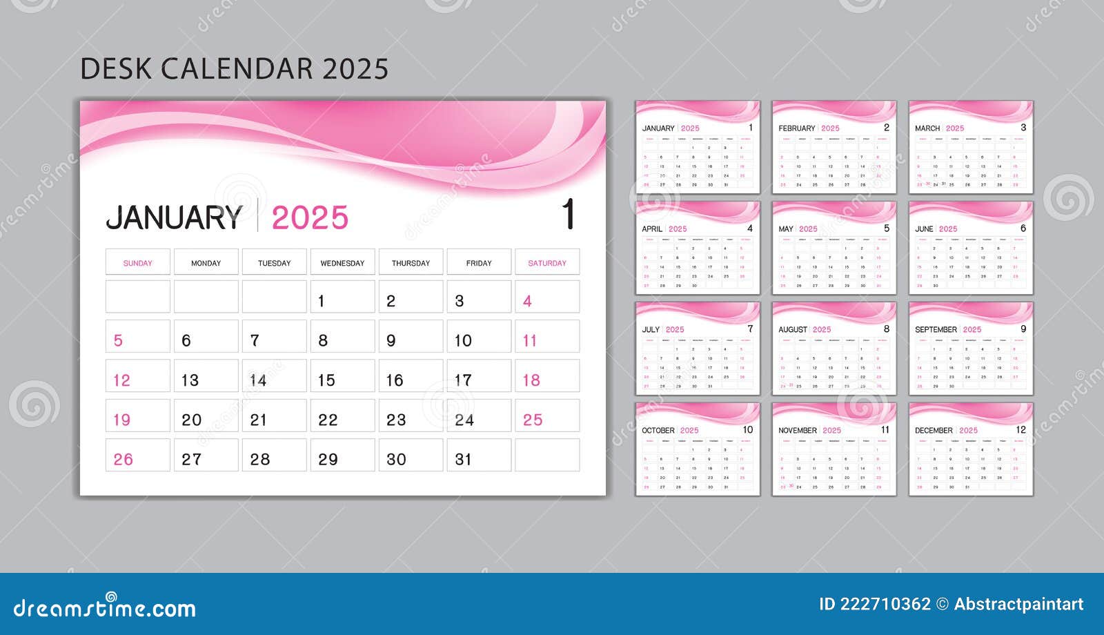 Desk Calendar 2025 Template Free Download