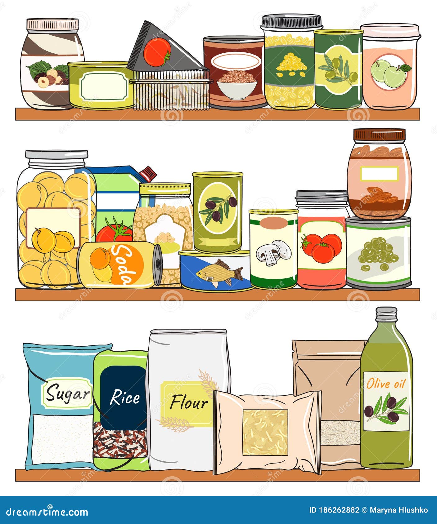 Set Di Alimenti in Conserva. Conserve Di Alimenti in Contenitori Di Vetro  Per Lattine Illustrazione Vettoriale - Illustrazione di vaso, grafico:  186262882