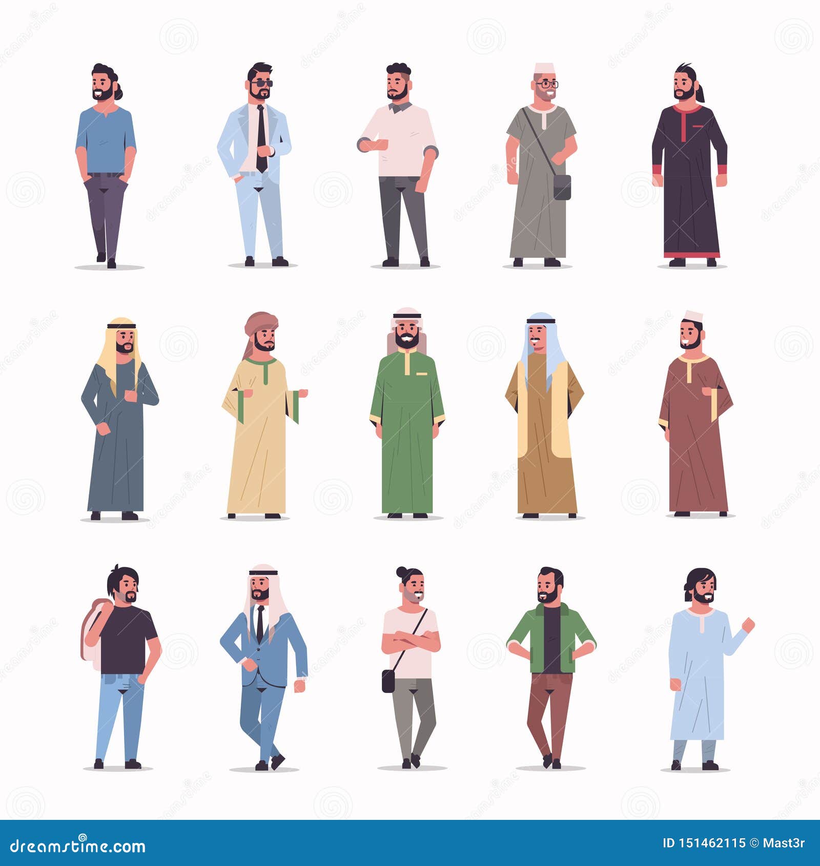 Free Vector Arab Man Clothes And Arab Cloth, Traditional Cloth