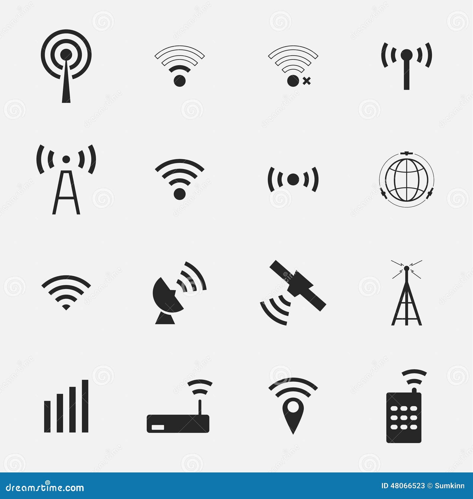Set Of Vector Wi-Fi And Wireless Icons For Remote Access And ...