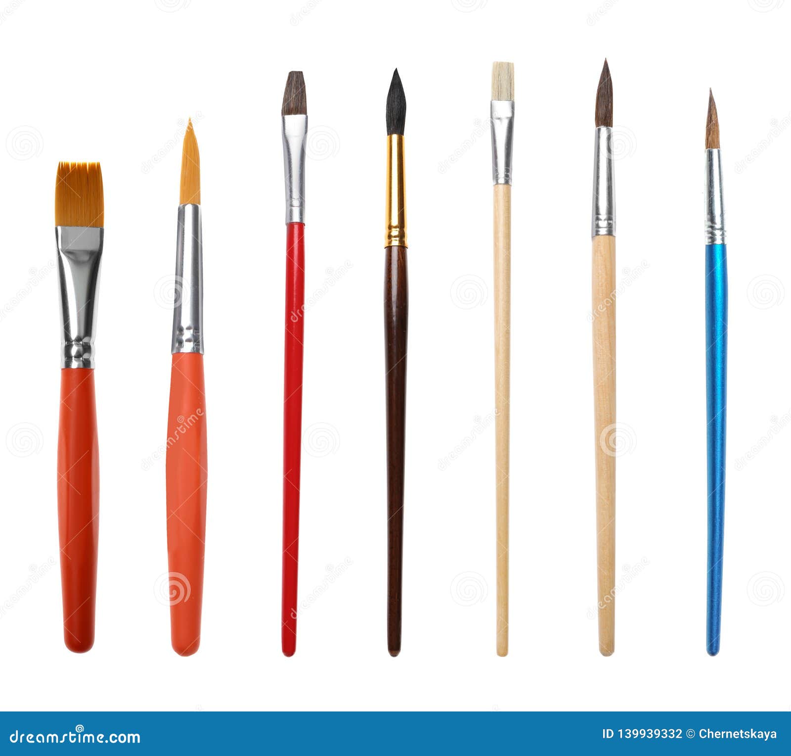 Set of Different Clean Paint Brushes Stock Photo - Image of painting ...