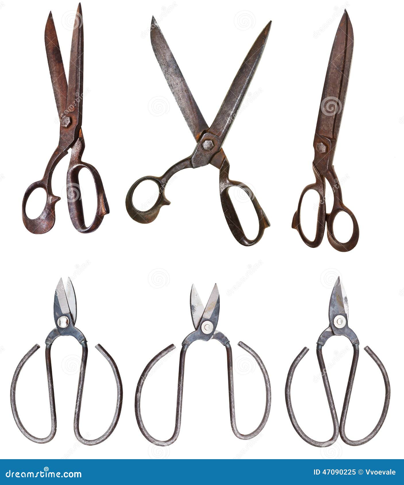 Set Of Different Closed Scissors Isolated On White Stock Image Image