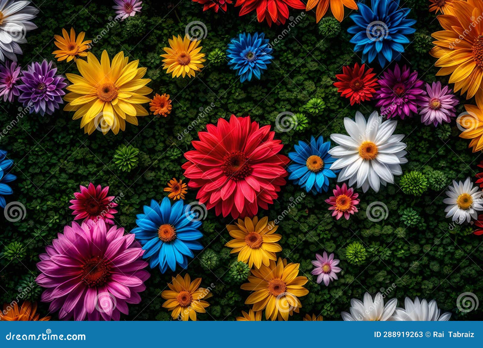 A Set of Different Color of Flowers Stock Illustration - Illustration ...
