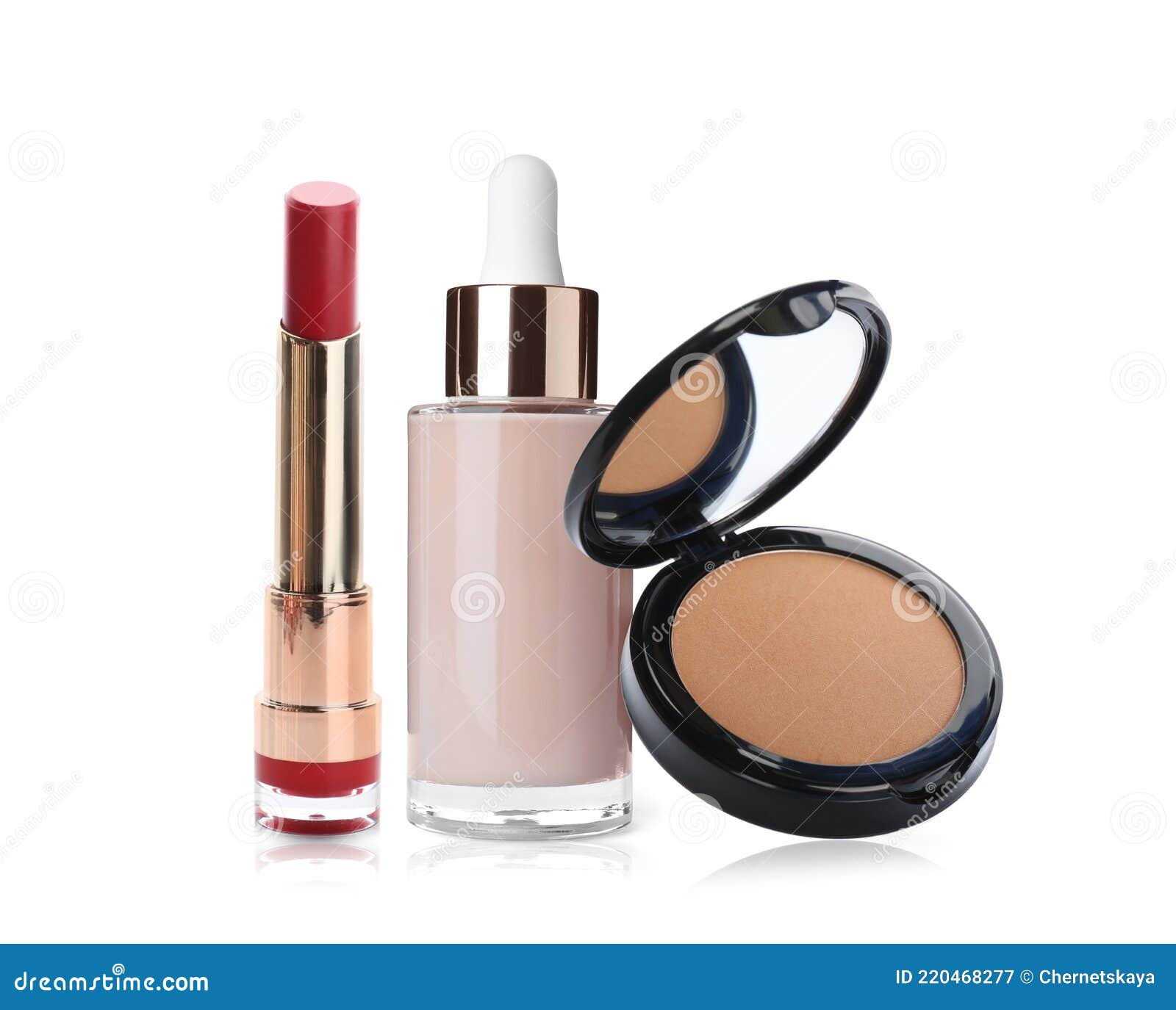 Set with Different Decorative Cosmetics on White Background Stock Image