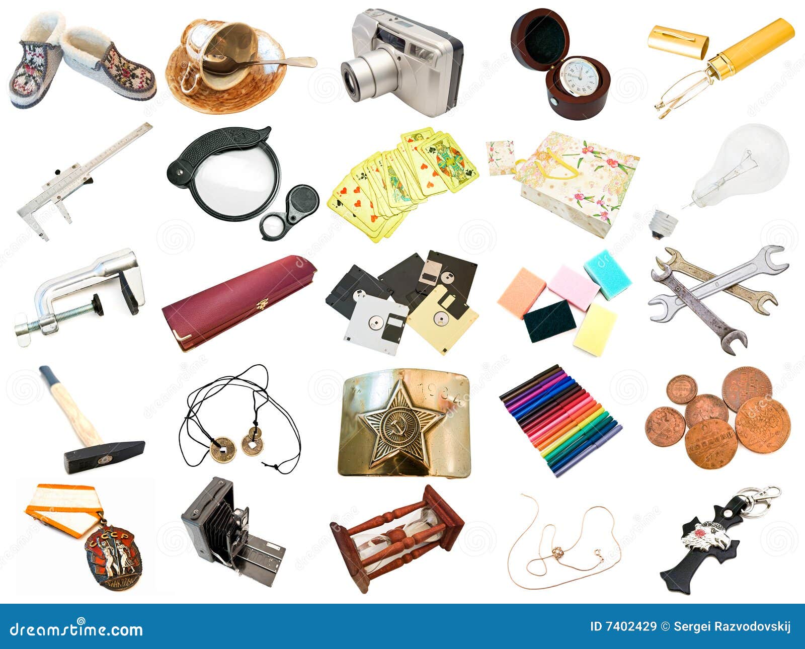 Set From Different Everyday Items Royalty Free Stock Images - Image